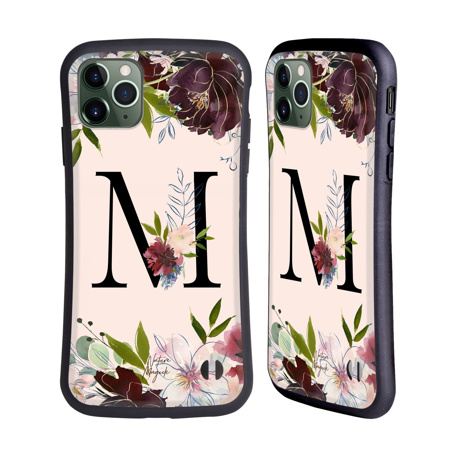 NATURE MAGICK ROSE GOLD FLOWERS MONOGRAM 1 HYBRID CASE FOR APPLE iPHONES PHONES - Picture 20 of 20