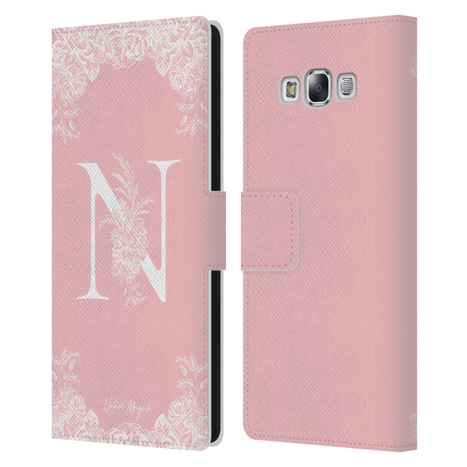 NATURE MAGICK ROSE GOLD MONOGRAM 2 LEATHER BOOK CASE FOR SAMSUNG PHONES 3