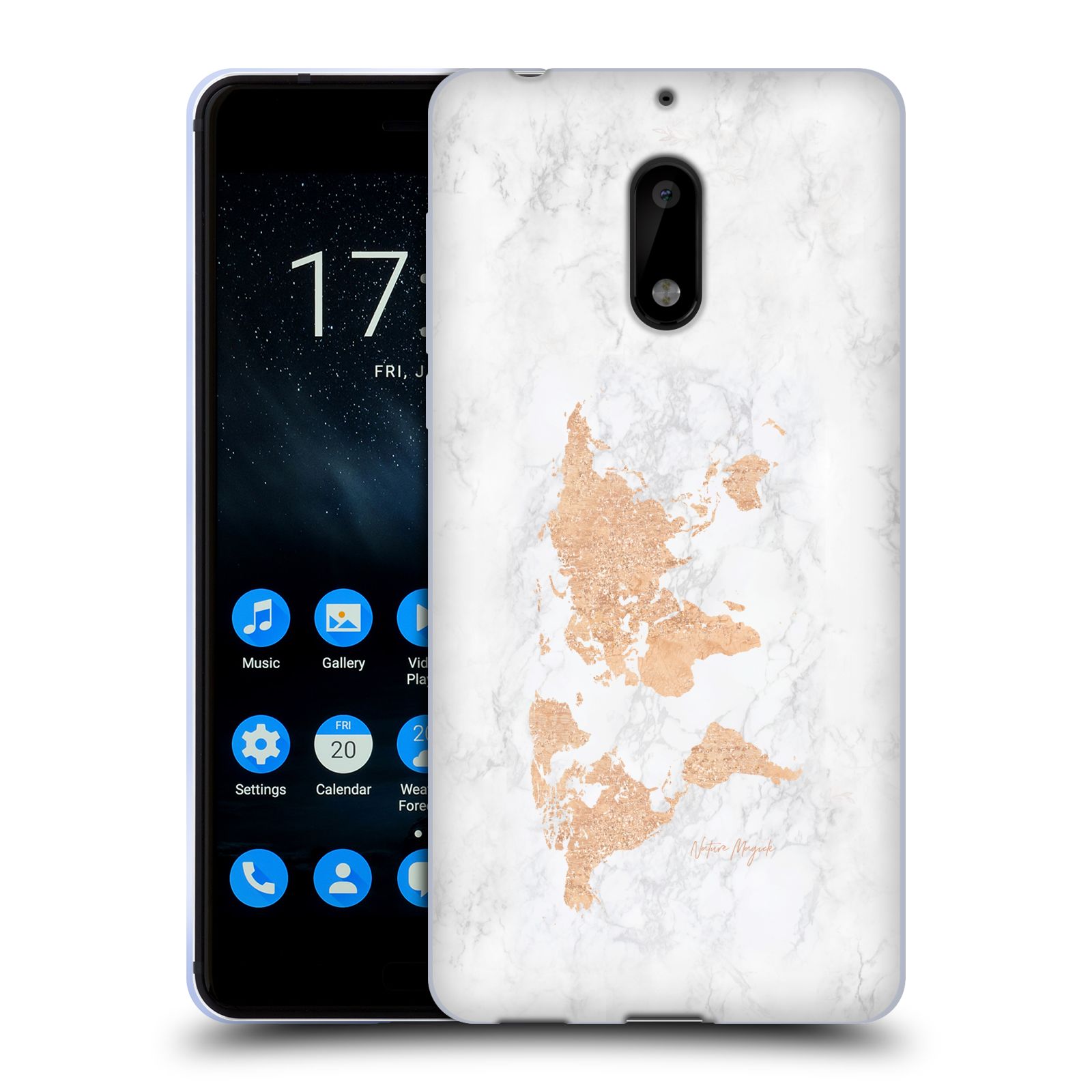 OFFICIAL NATURE MAGICK ROSE GOLD WORLD MAP ON MARBLE GEL CASE FOR NOKIA PHONES 1 - Picture 12 of 14