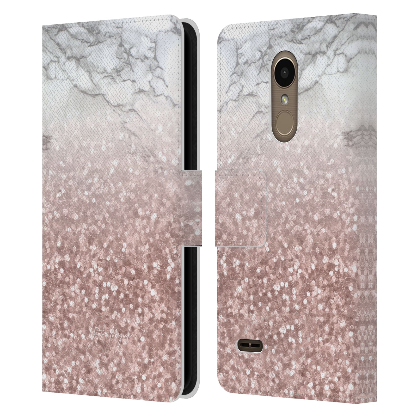 OFFICIAL NATURE MAGICK ROSE MARBLE GLITTER LEATHER BOOK CASE FOR LG PHONES 1 - Picture 7 of 7