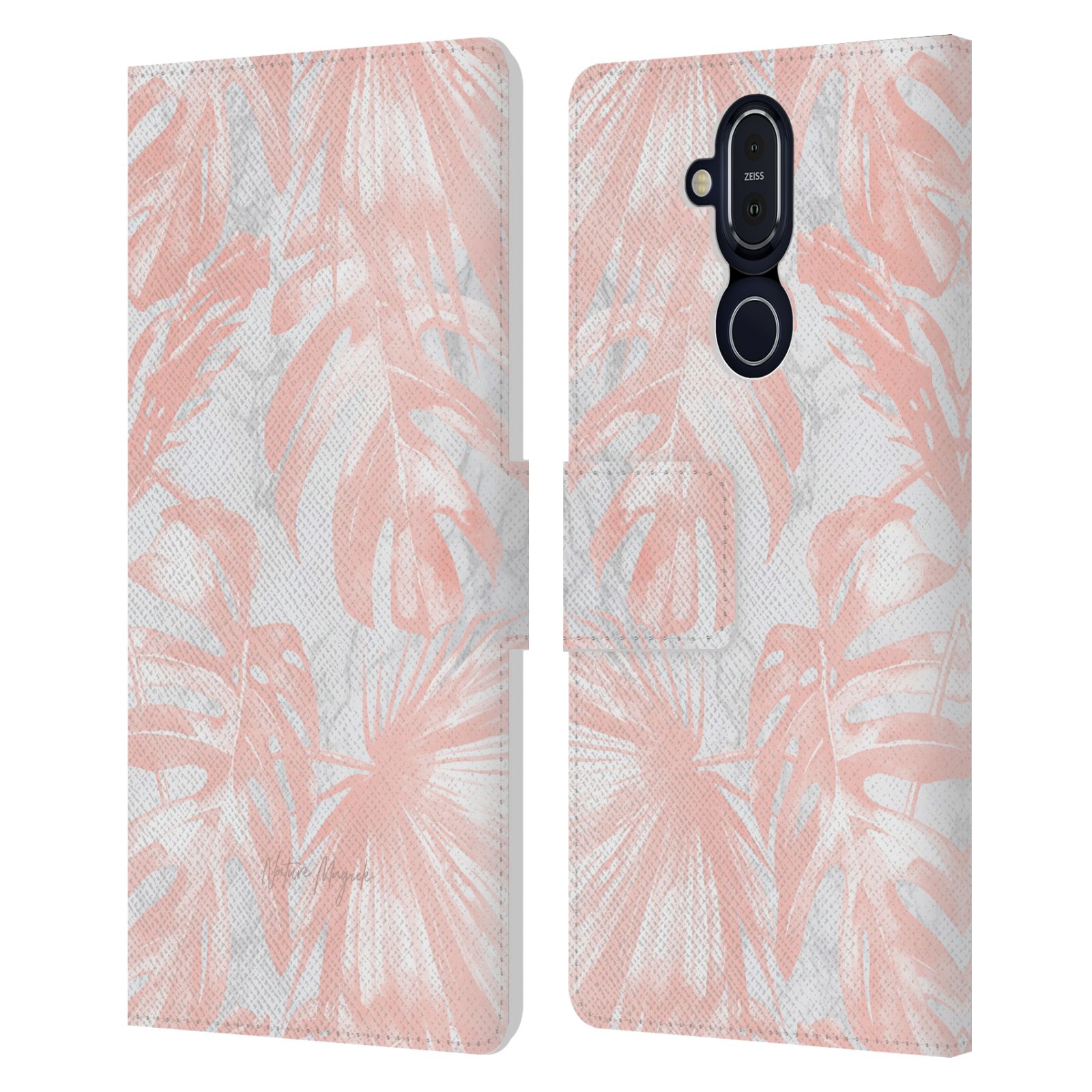 NATURE MAGICK PALM LEAVES ON MARBLE LEATHER BOOK CASE FOR MICROSOFT NOKIA PHONES - Picture 7 of 12