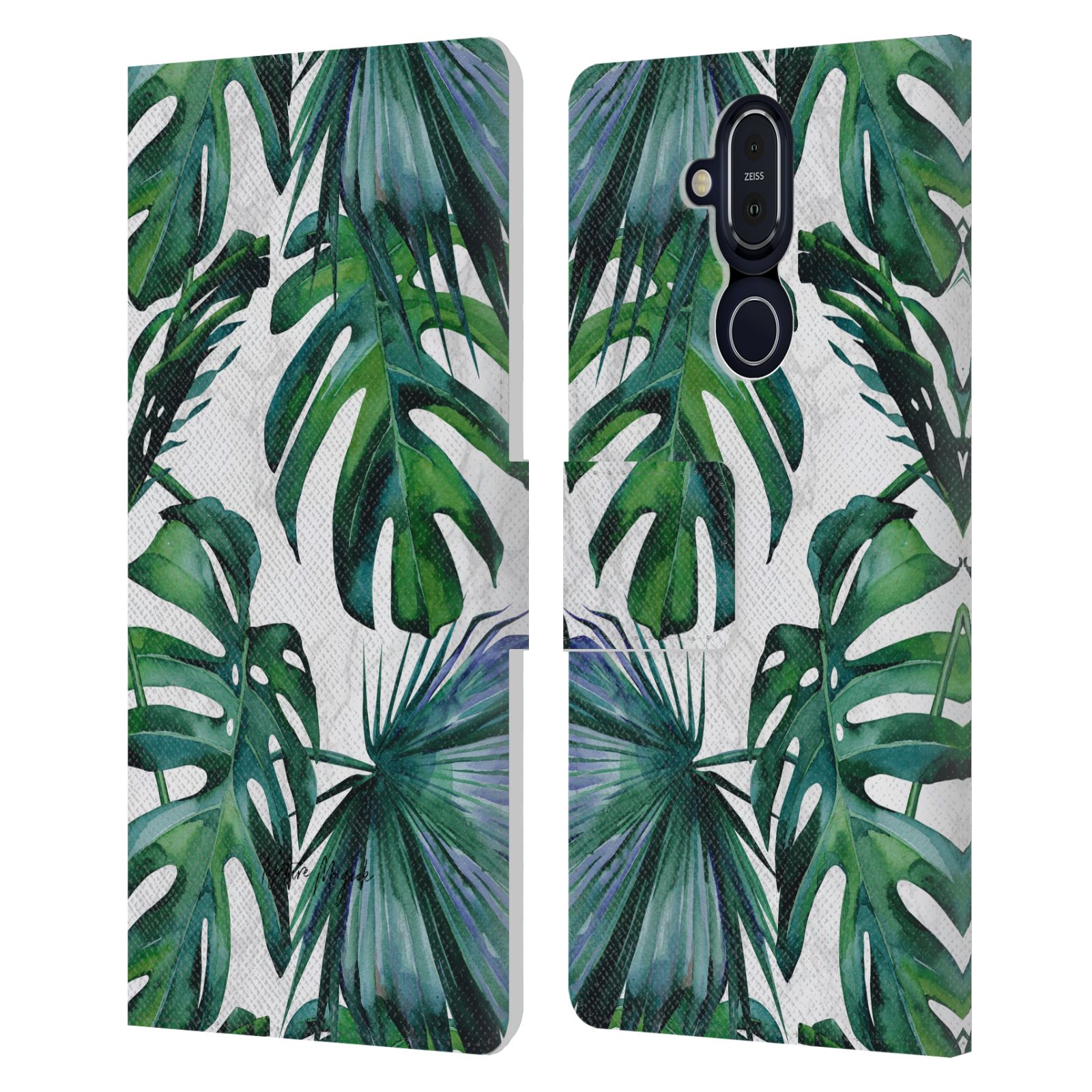 NATURE MAGICK PALM LEAVES ON MARBLE LEATHER BOOK CASE FOR MICROSOFT NOKIA PHONES - Picture 9 of 12