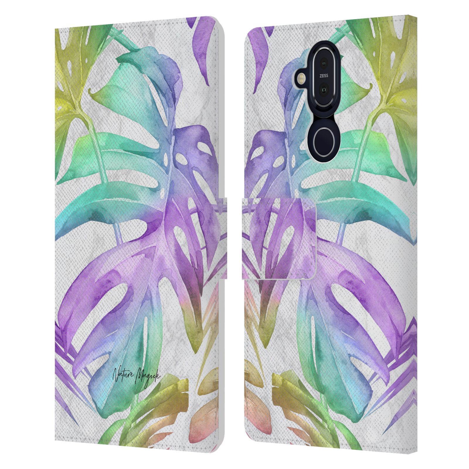 NATURE MAGICK PALM LEAVES ON MARBLE LEATHER BOOK CASE FOR MICROSOFT NOKIA PHONES - Picture 11 of 12
