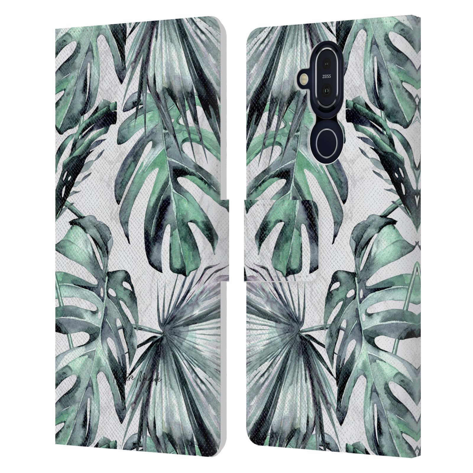 NATURE MAGICK PALM LEAVES ON MARBLE LEATHER BOOK CASE FOR MICROSOFT NOKIA PHONES - Picture 12 of 12