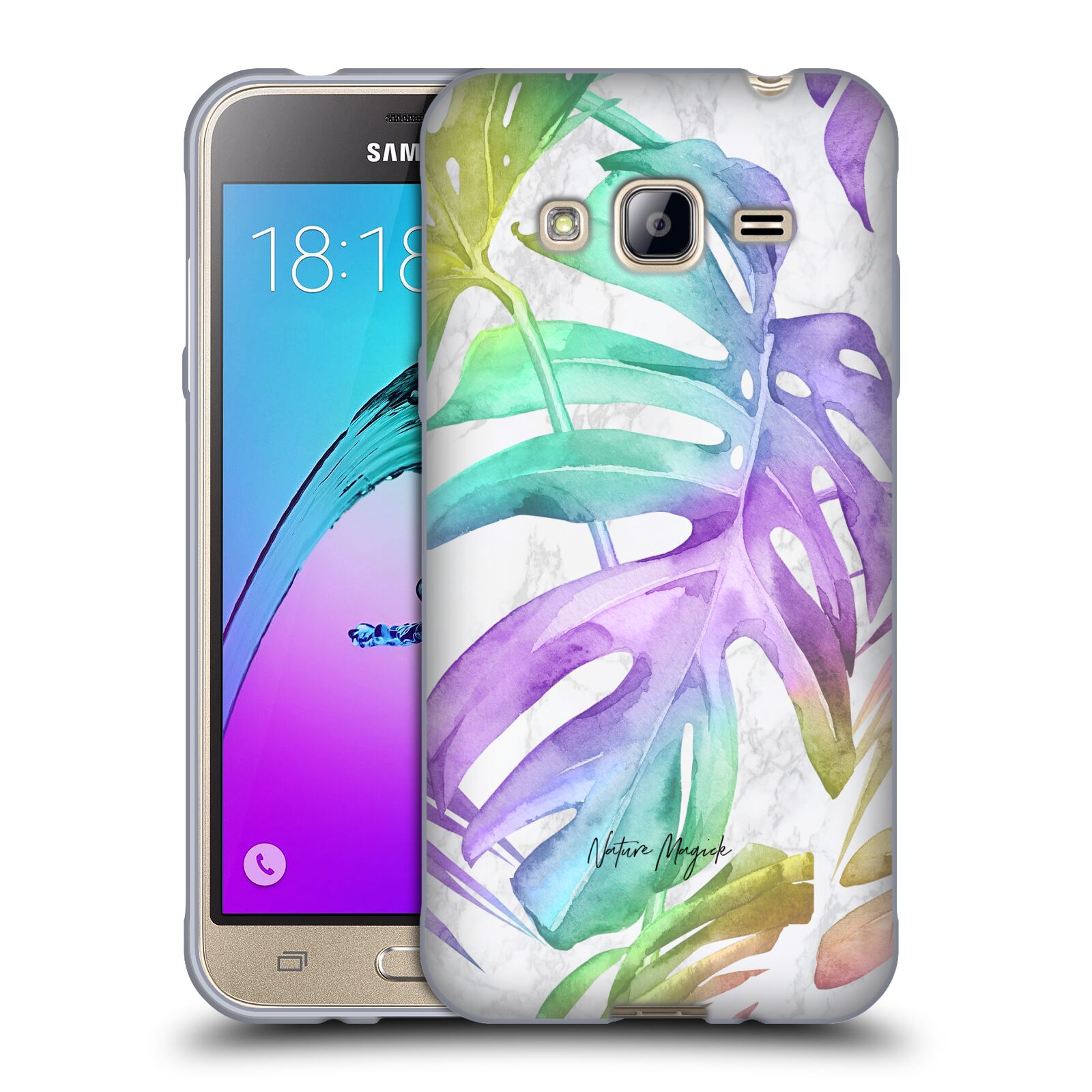 NATURE MAGICK TROPICAL PALM LEAVES ON MARBLE SOFT GEL CASE FOR SAMSUNG PHONES 3