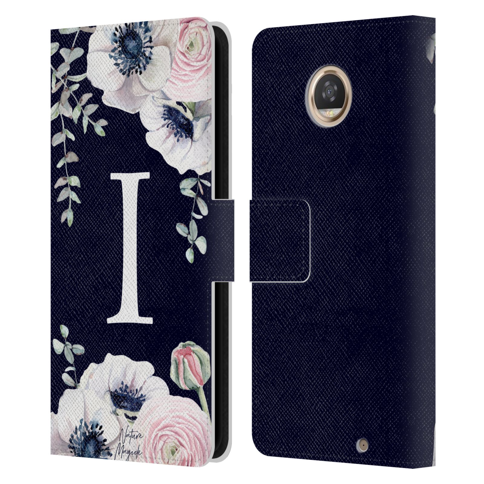 NATURE MAGICK WATERCOLOUR FLOWER MONOGRAM 1 LEATHER BOOK CASE MOTOROLA PHONES - Picture 15 of 19