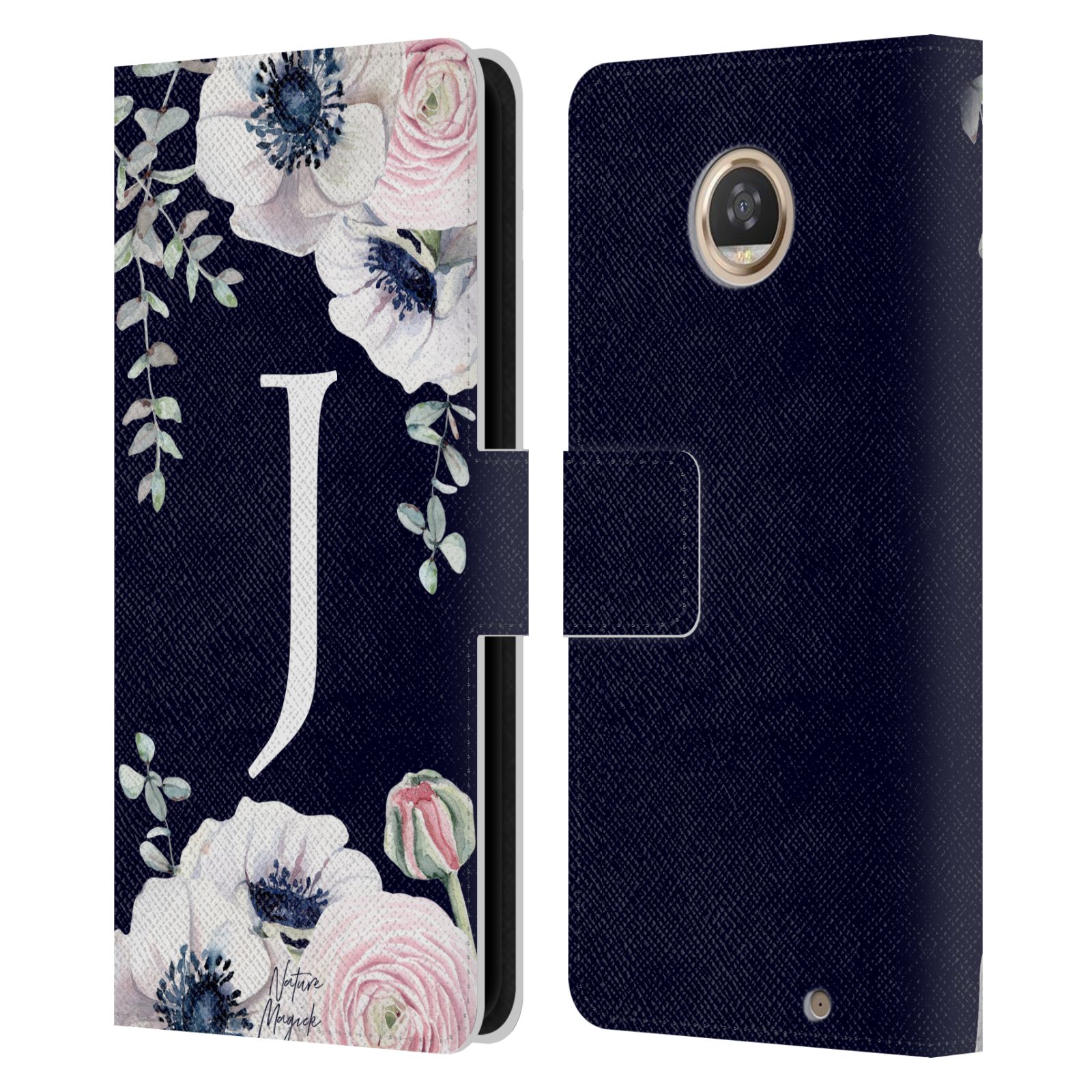 NATURE MAGICK WATERCOLOUR FLOWER MONOGRAM 1 LEATHER BOOK CASE MOTOROLA PHONES - Picture 16 of 19