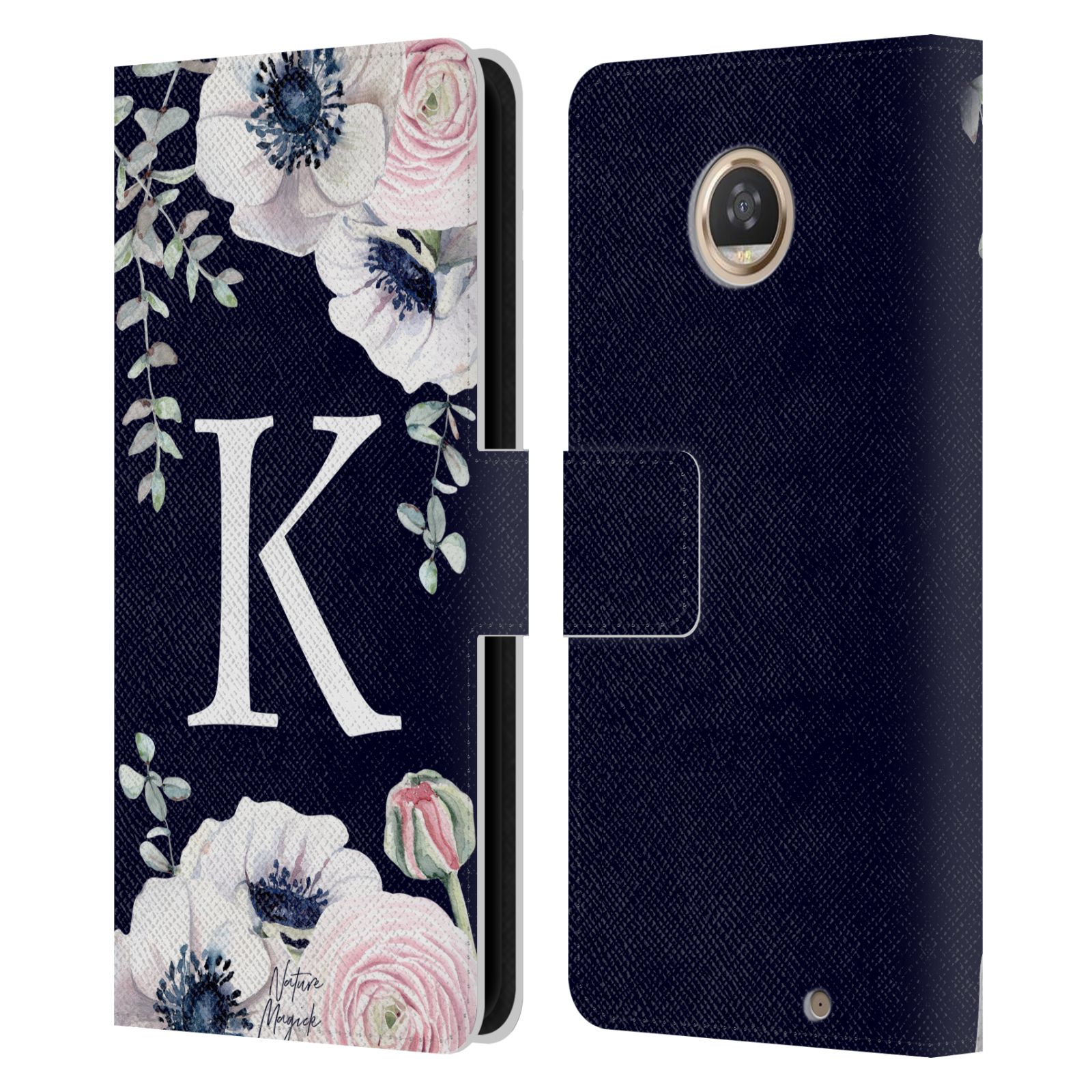 NATURE MAGICK WATERCOLOUR FLOWER MONOGRAM 1 LEATHER BOOK CASE MOTOROLA PHONES - Picture 17 of 19