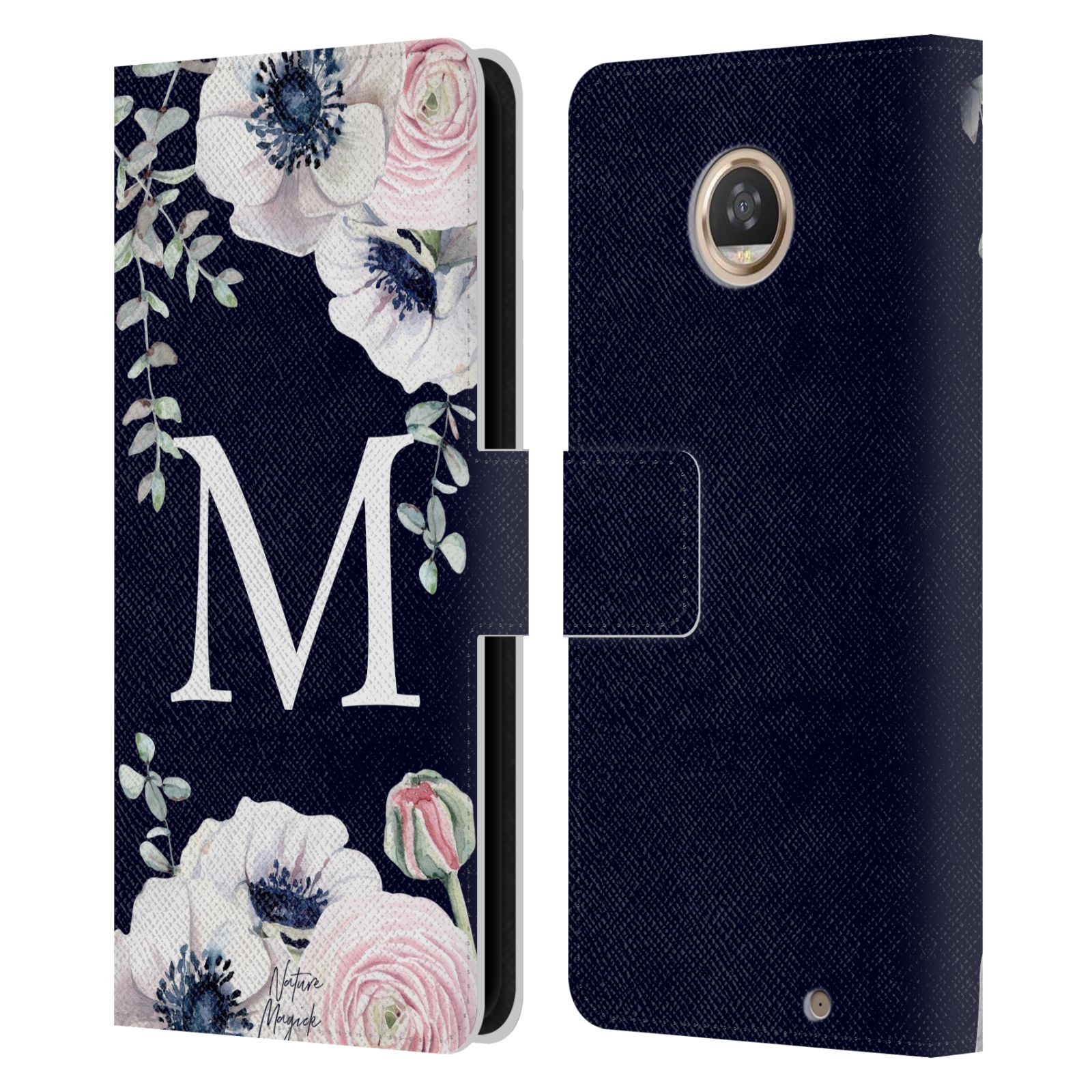 NATURE MAGICK WATERCOLOUR FLOWER MONOGRAM 1 LEATHER BOOK CASE MOTOROLA PHONES - Picture 19 of 19