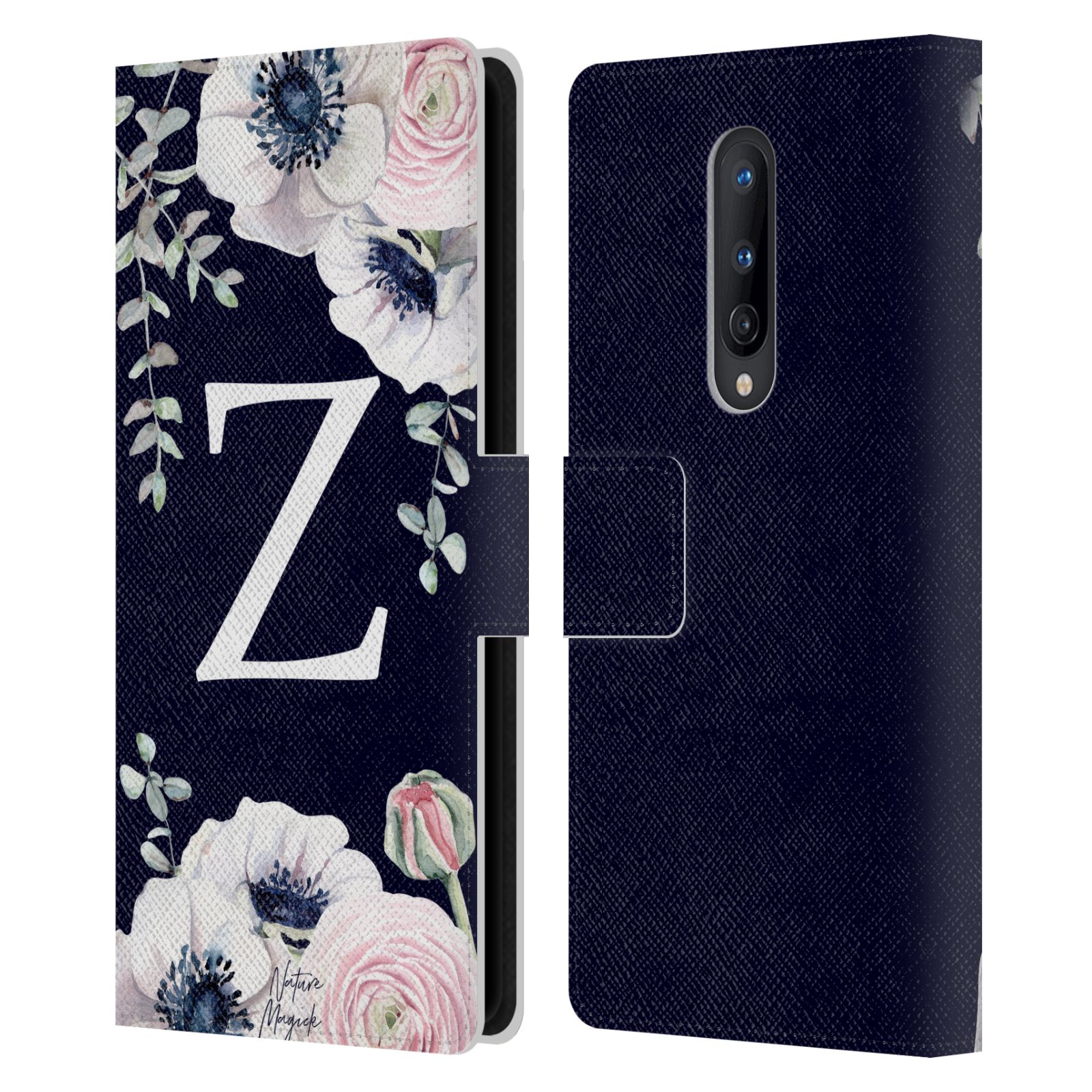 NATURE MAGICK WATERCOLOUR FLOWER MONOGRAM 2 LEATHER BOOK CASE FOR ONEPLUS PHONES - Picture 18 of 18