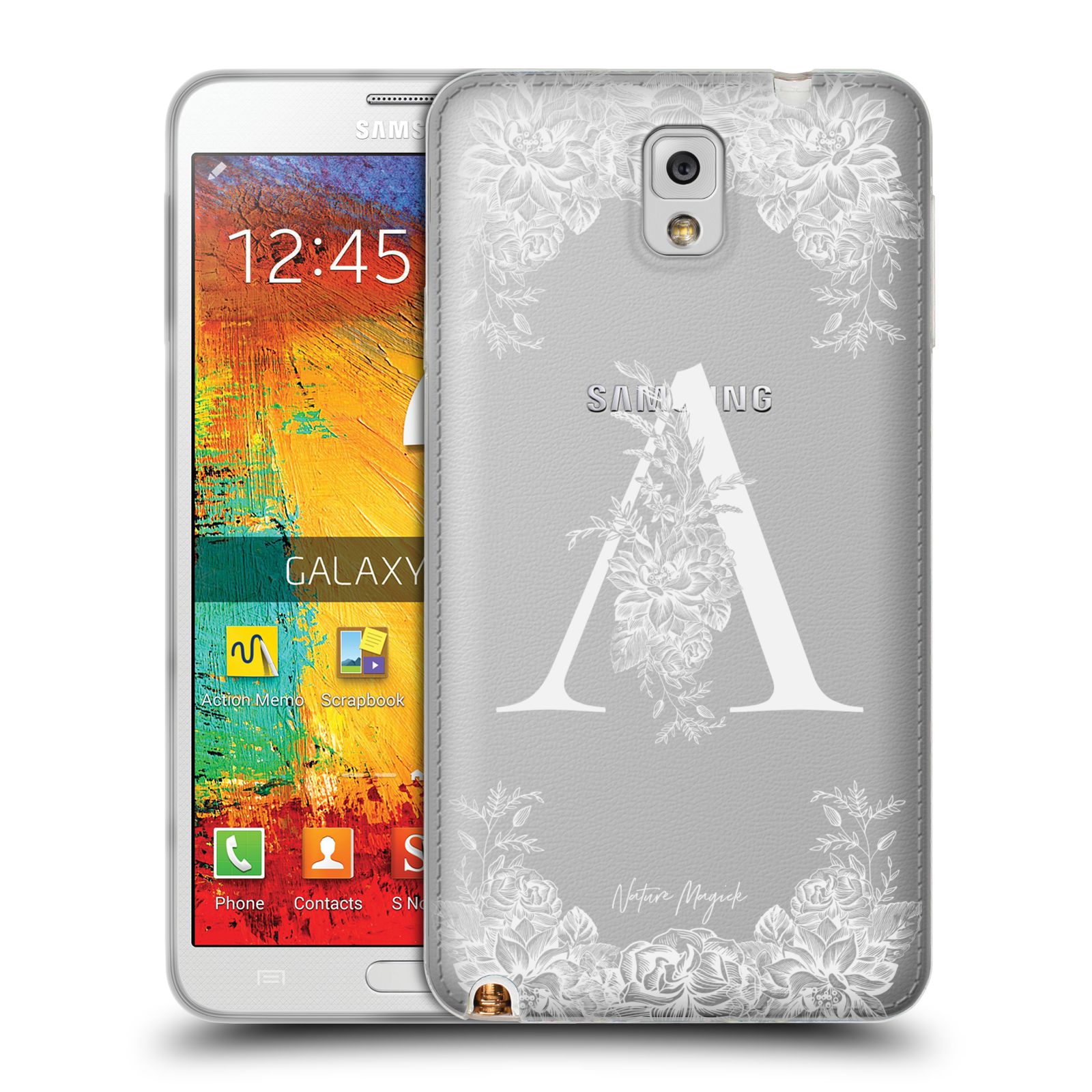 NATURE MAGICK WHITE FLORAL MONOGRAM 1 GEL CASE FOR SAMSUNG PHONES 2 - Picture 8 of 20