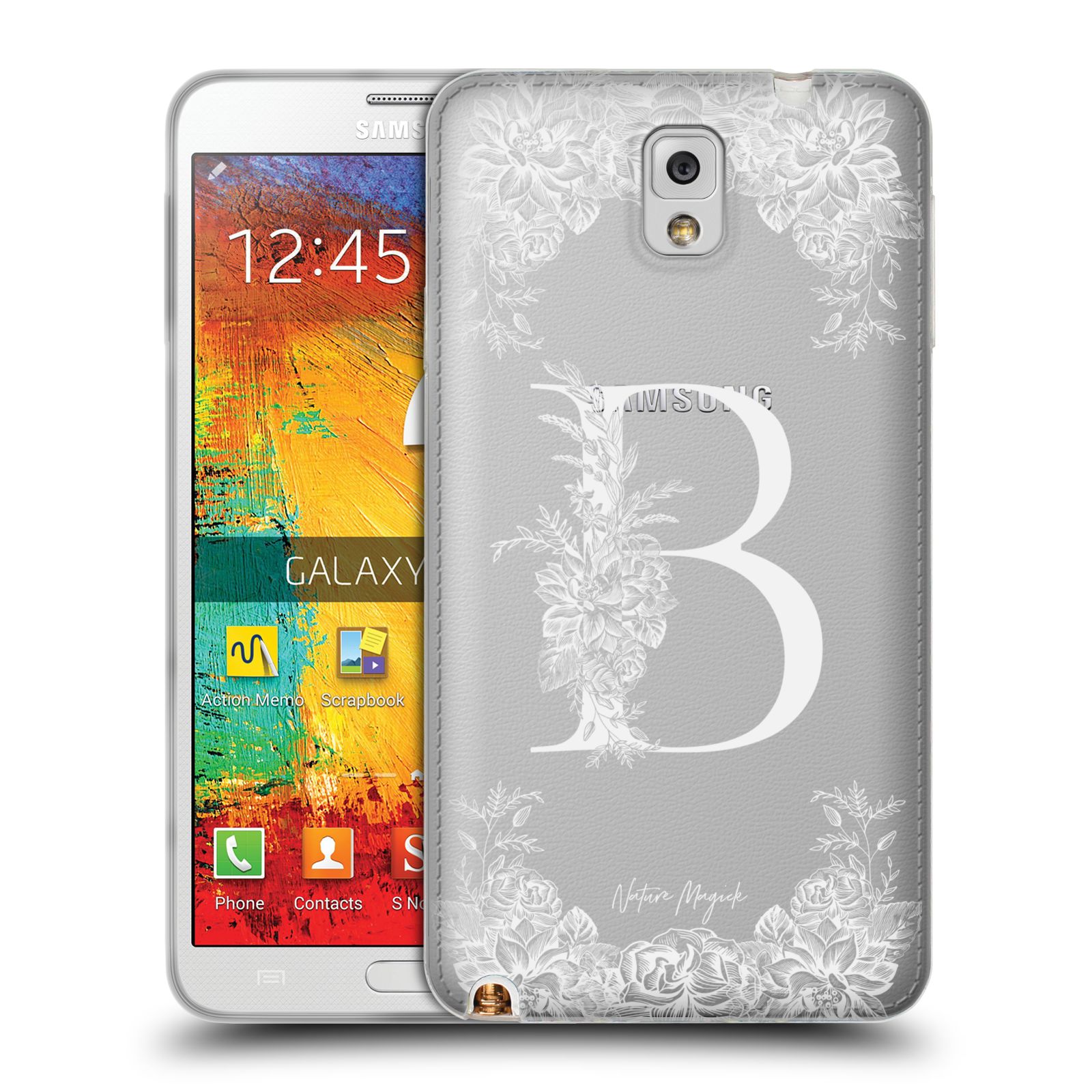 NATURE MAGICK WHITE FLORAL MONOGRAM 1 GEL CASE FOR SAMSUNG PHONES 2 - Picture 9 of 20
