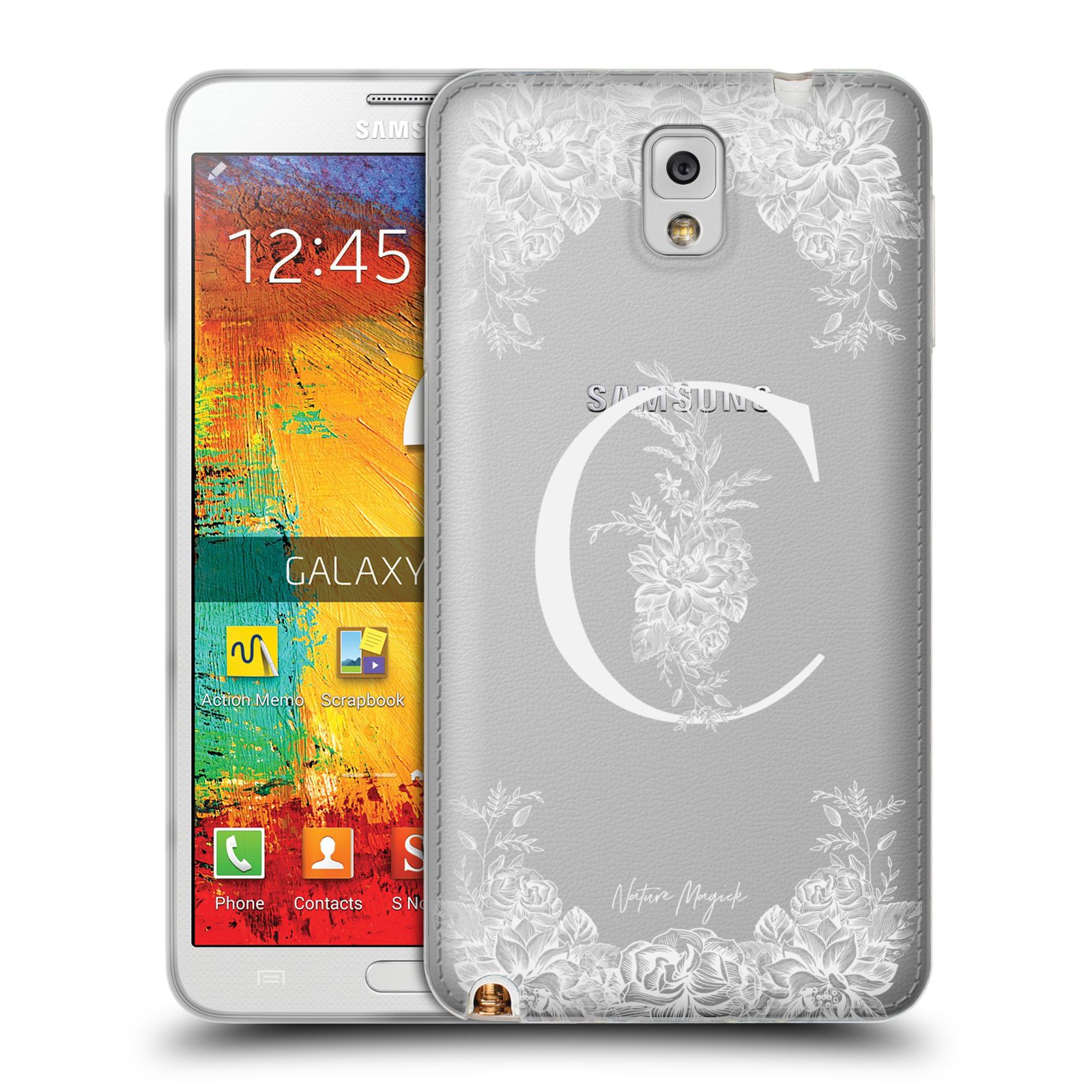 NATURE MAGICK WHITE FLORAL MONOGRAM 1 GEL CASE FOR SAMSUNG PHONES 2 - Picture 10 of 20