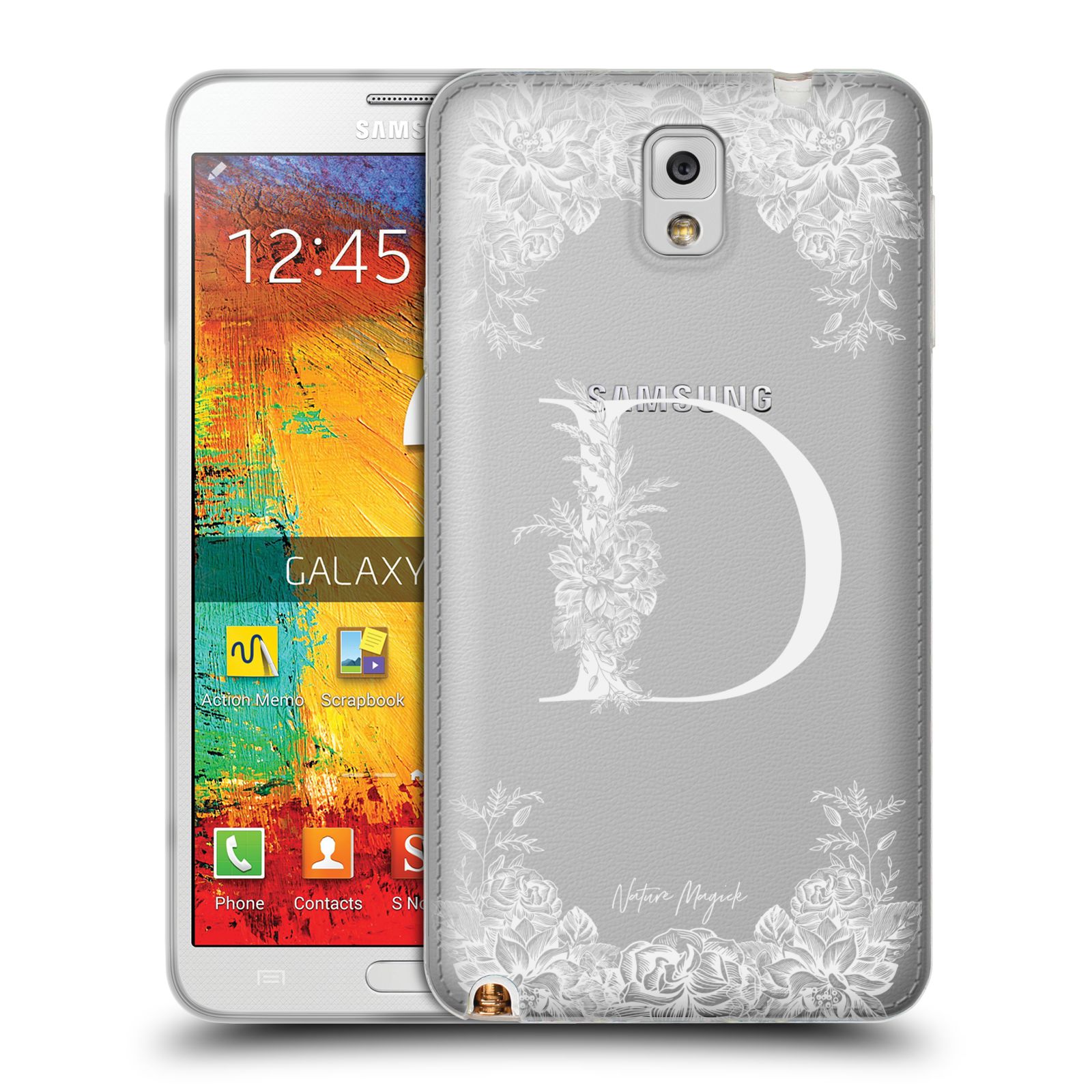NATURE MAGICK WHITE FLORAL MONOGRAM 1 GEL CASE FOR SAMSUNG PHONES 2 - Picture 11 of 20