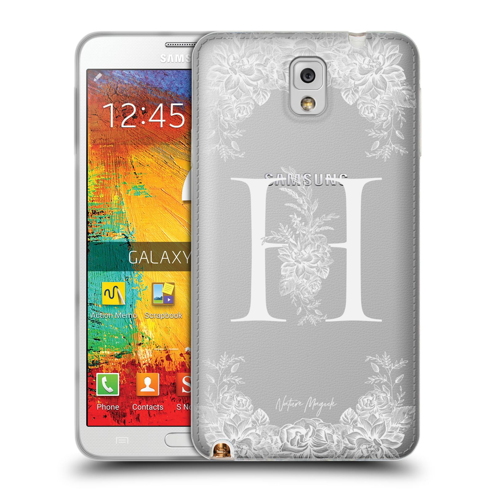 NATURE MAGICK WHITE FLORAL MONOGRAM 1 GEL CASE FOR SAMSUNG PHONES 2 - Picture 15 of 20