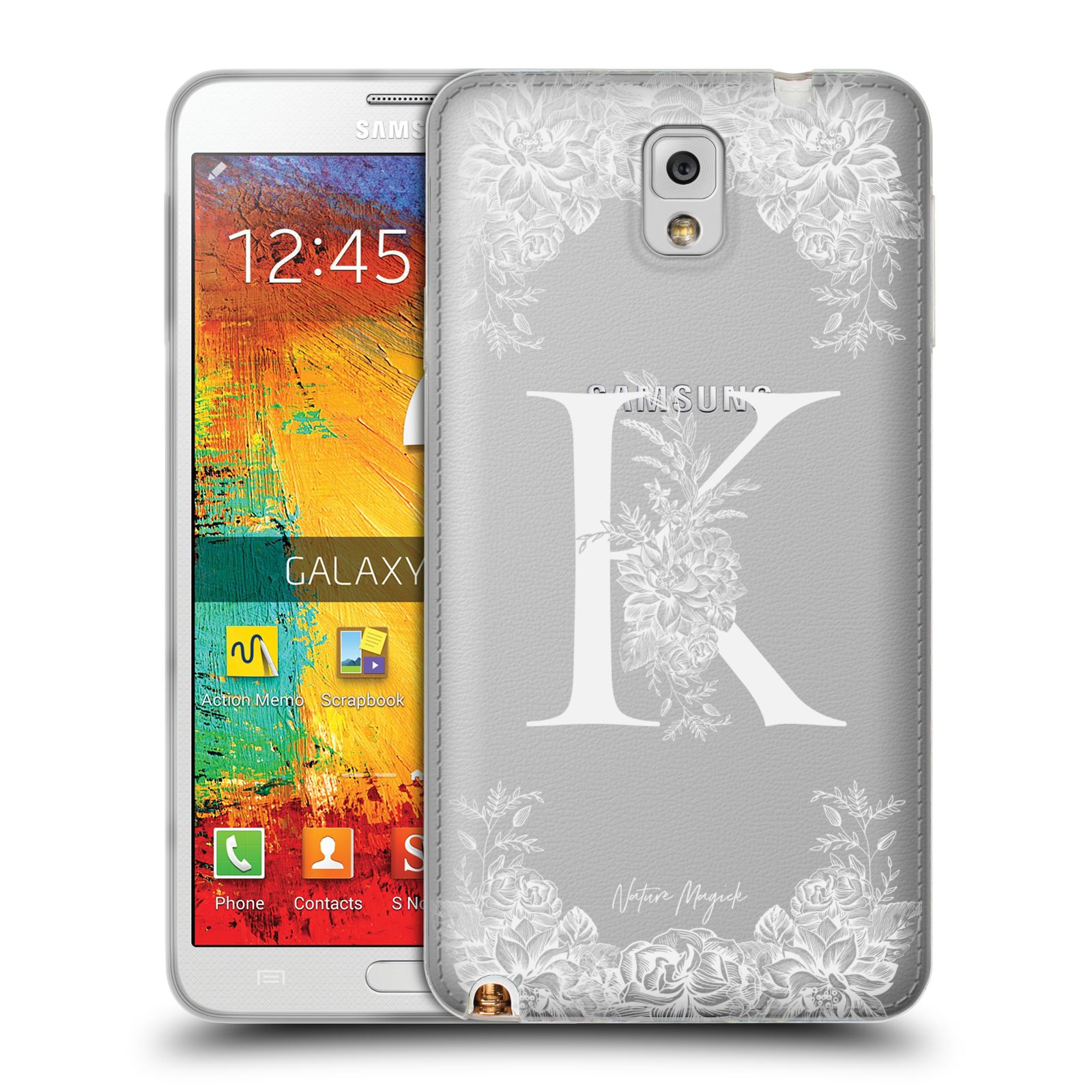 NATURE MAGICK WHITE FLORAL MONOGRAM 1 GEL CASE FOR SAMSUNG PHONES 2 - Picture 18 of 20