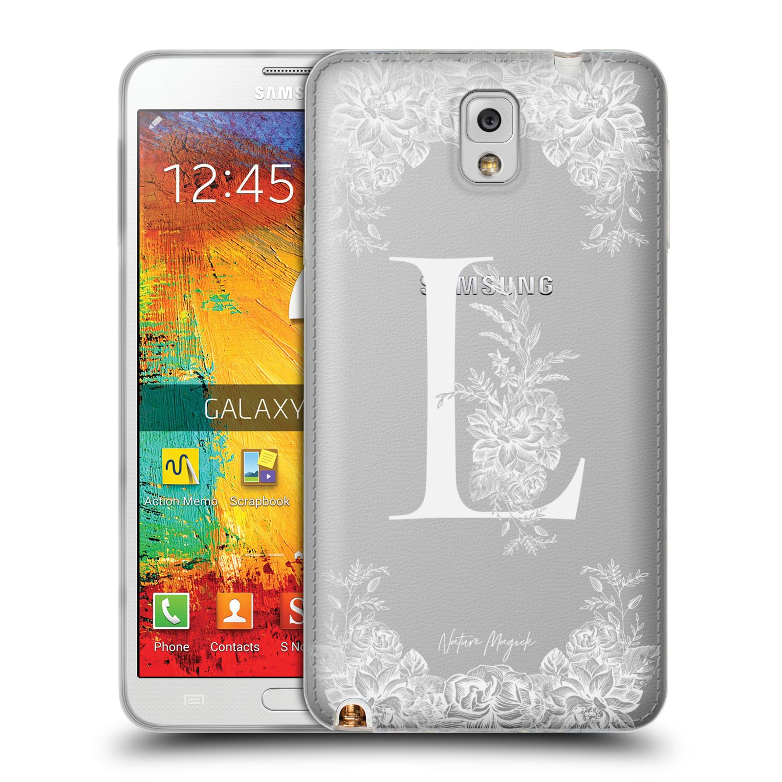 NATURE MAGICK WHITE FLORAL MONOGRAM 1 GEL CASE FOR SAMSUNG PHONES 2 - Picture 19 of 20