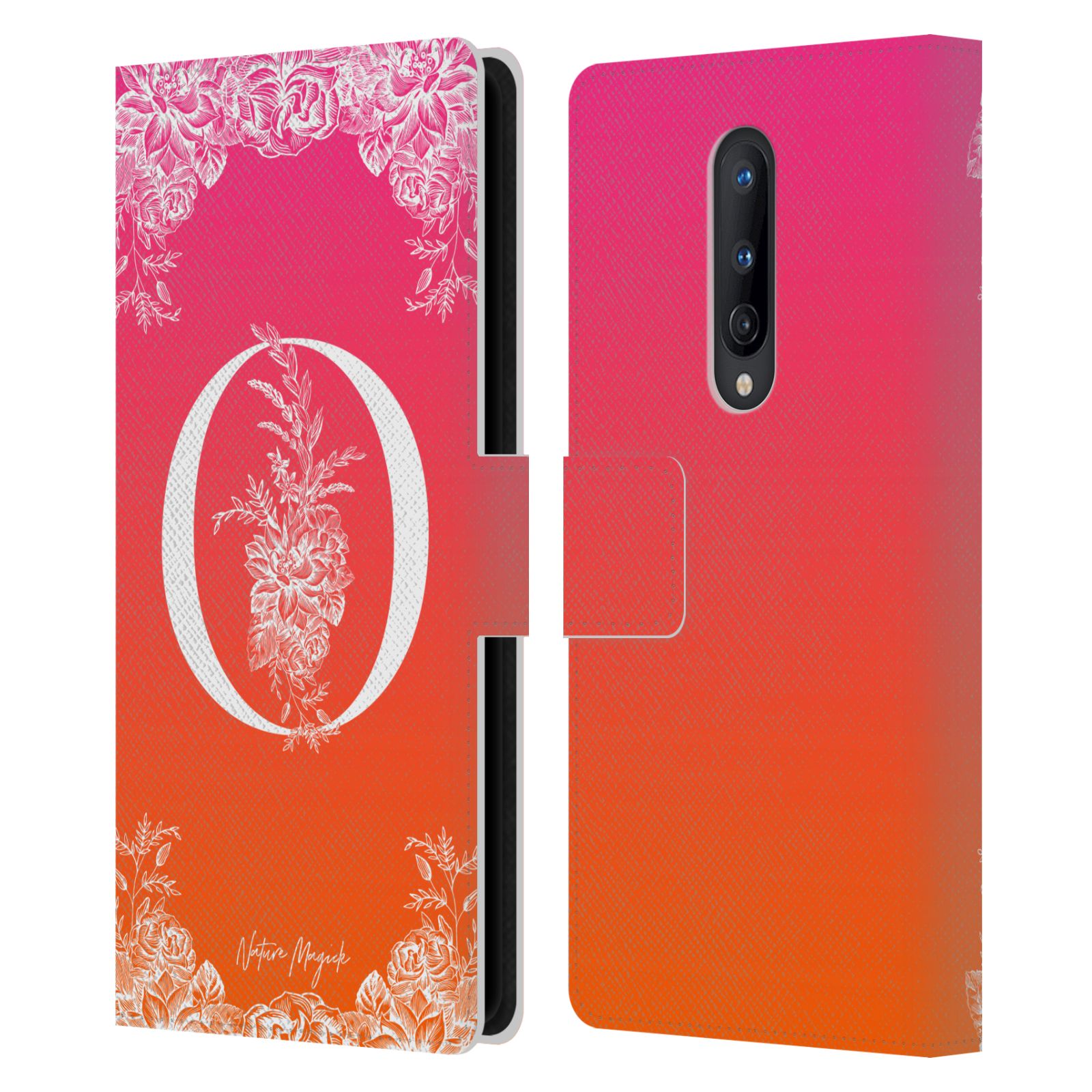 NATURE MAGICK WHITE FLORAL MONOGRAM 2 LEATHER BOOK CASE FOR ONEPLUS PHONES - Picture 8 of 18