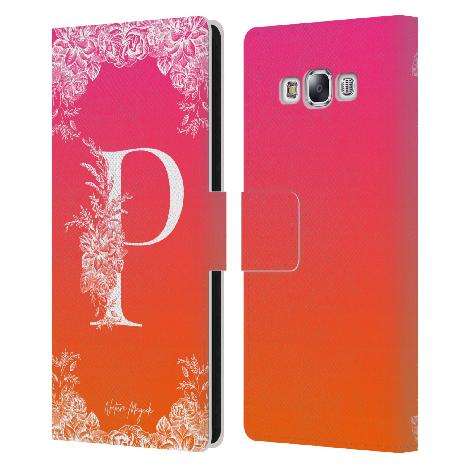 NATURE MAGICK WHITE FLORAL MONOGRAM 2 LEATHER BOOK CASE FOR SAMSUNG PHONE 3 - Picture 9 of 18