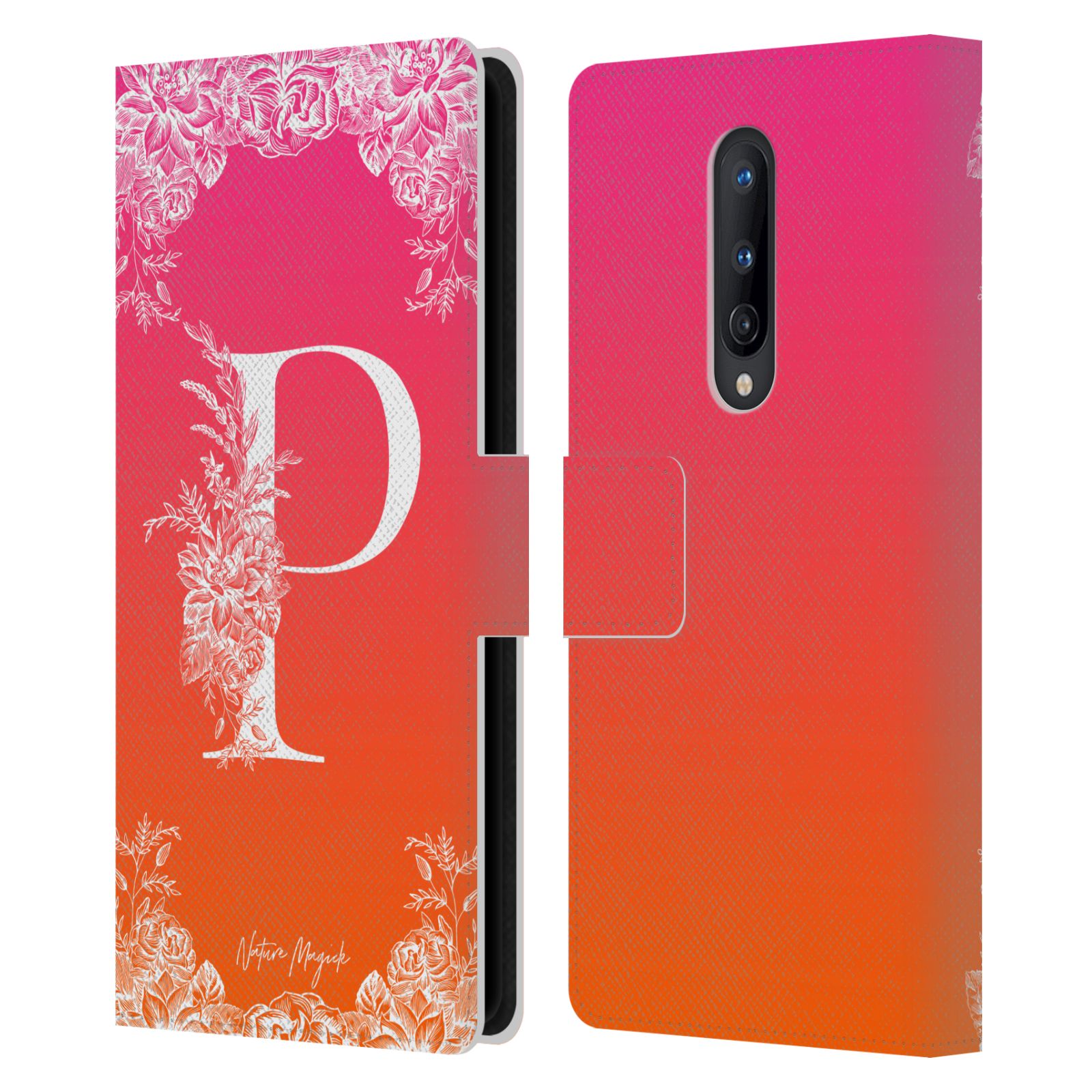 NATURE MAGICK WHITE FLORAL MONOGRAM 2 LEATHER BOOK CASE FOR ONEPLUS PHONES - Picture 9 of 18