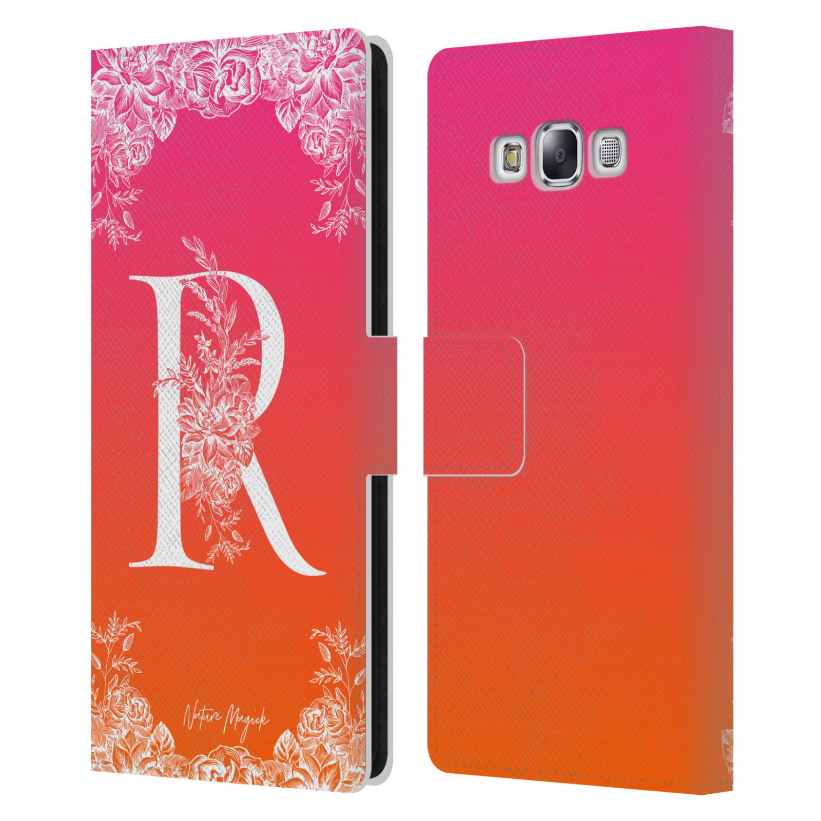 NATURE MAGICK WHITE FLORAL MONOGRAM 2 LEATHER BOOK CASE FOR SAMSUNG PHONE 3 - Picture 10 of 18