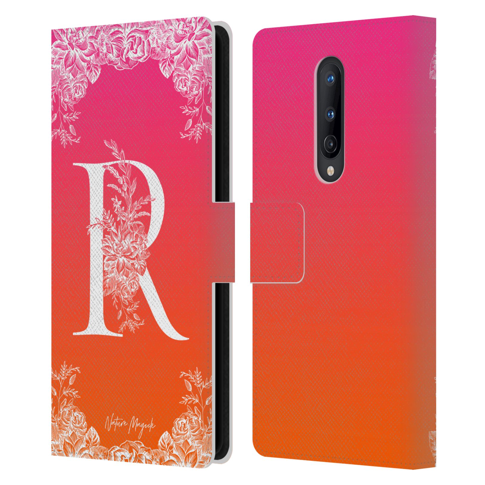 NATURE MAGICK WHITE FLORAL MONOGRAM 2 LEATHER BOOK CASE FOR ONEPLUS PHONES - Picture 10 of 18