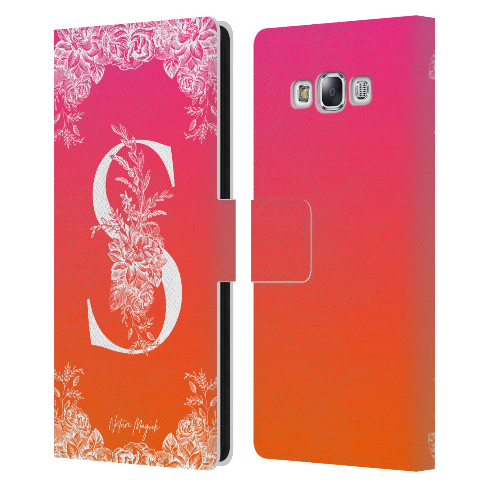 NATURE MAGICK WHITE FLORAL MONOGRAM 2 LEATHER BOOK CASE FOR SAMSUNG PHONE 3 - Picture 11 of 18