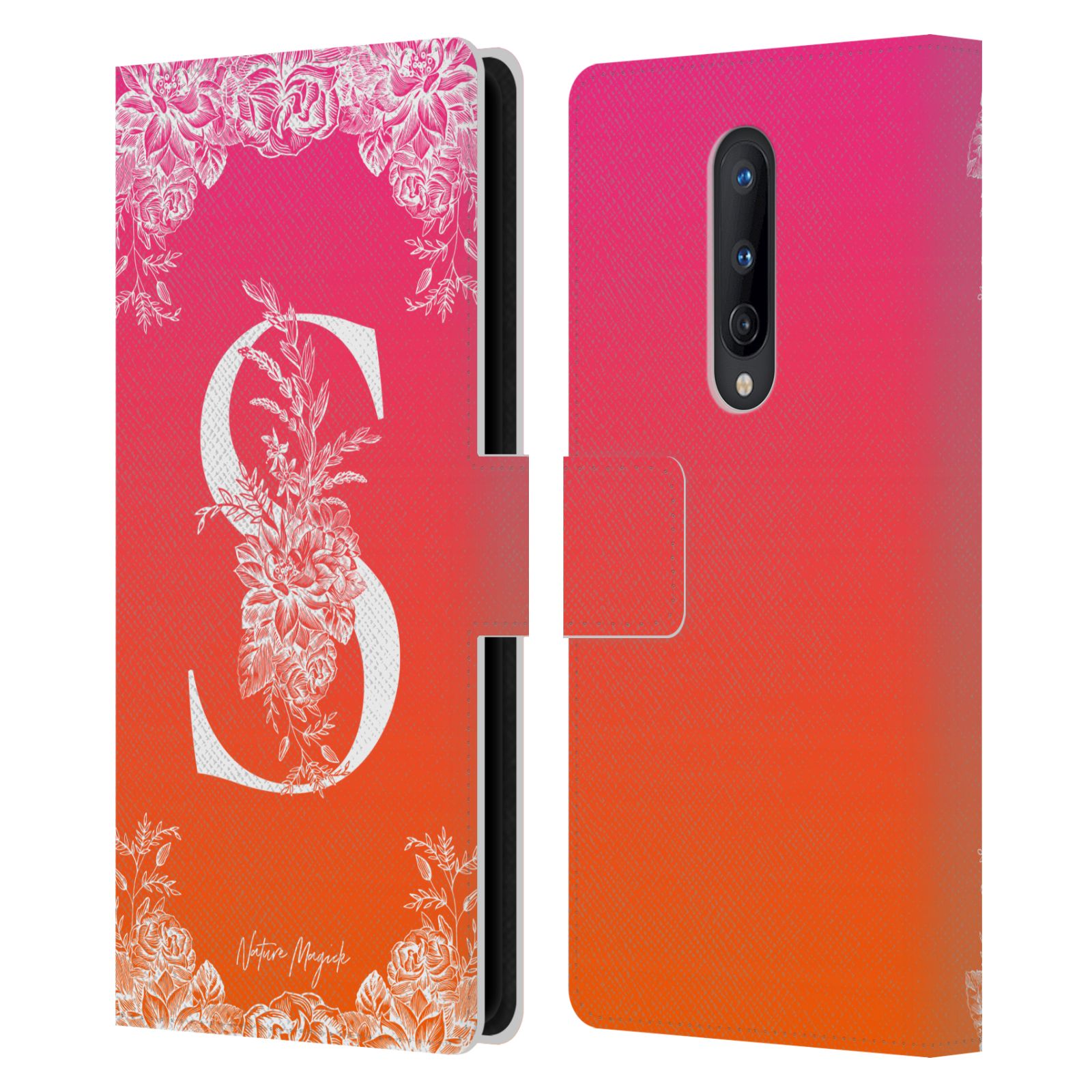 NATURE MAGICK WHITE FLORAL MONOGRAM 2 LEATHER BOOK CASE FOR ONEPLUS PHONES - Picture 11 of 18