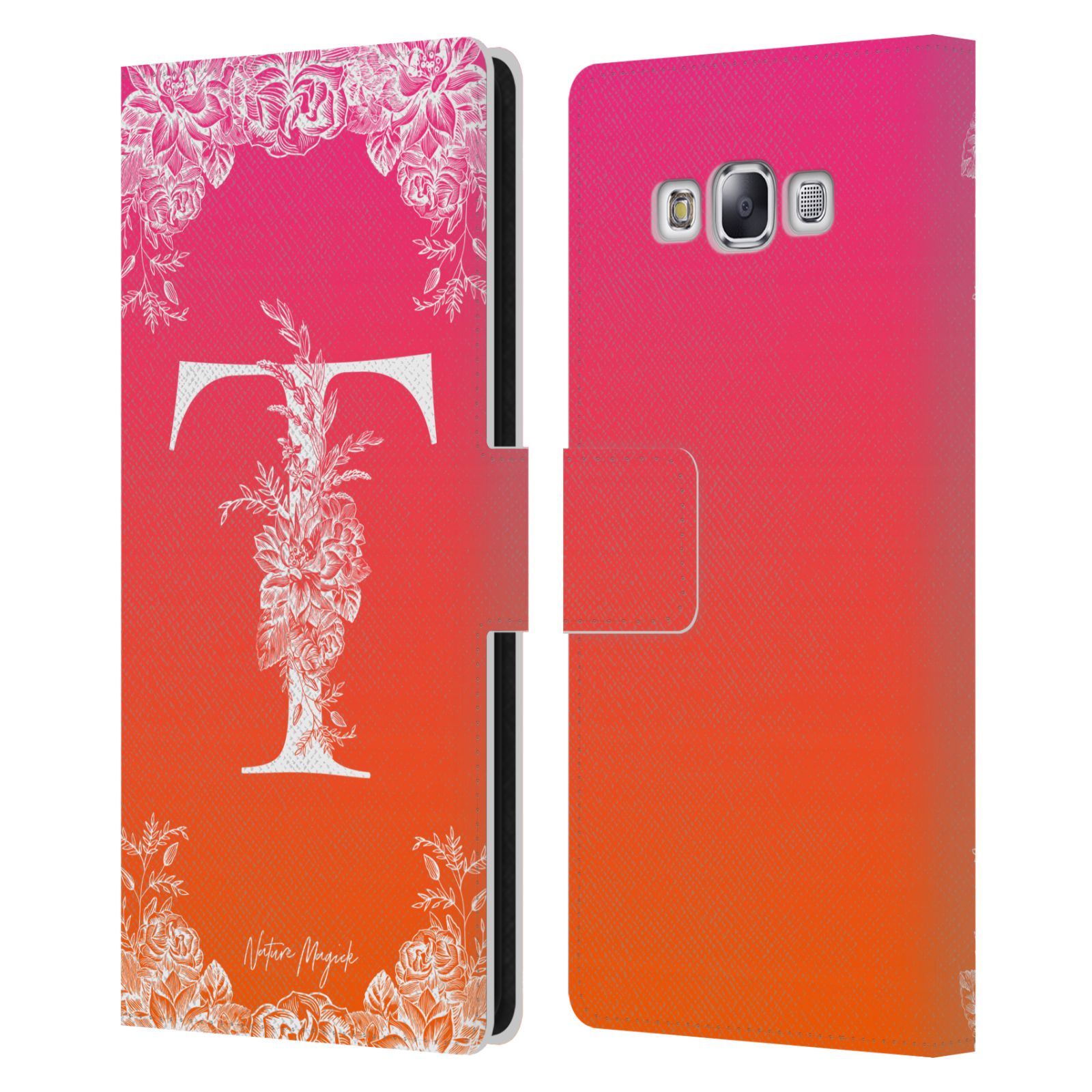 NATURE MAGICK WHITE FLORAL MONOGRAM 2 LEATHER BOOK CASE FOR SAMSUNG PHONE 3 - Picture 12 of 18