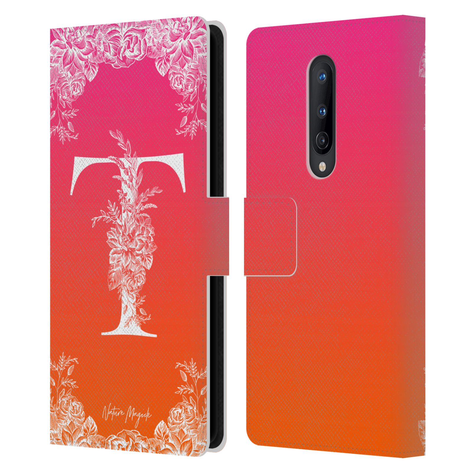 NATURE MAGICK WHITE FLORAL MONOGRAM 2 LEATHER BOOK CASE FOR ONEPLUS PHONES - Picture 12 of 18