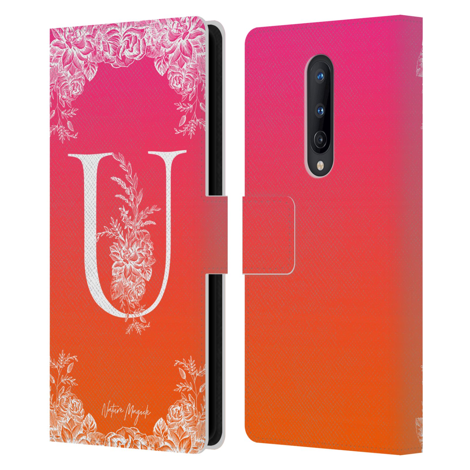 NATURE MAGICK WHITE FLORAL MONOGRAM 2 LEATHER BOOK CASE FOR ONEPLUS PHONES - Picture 13 of 18