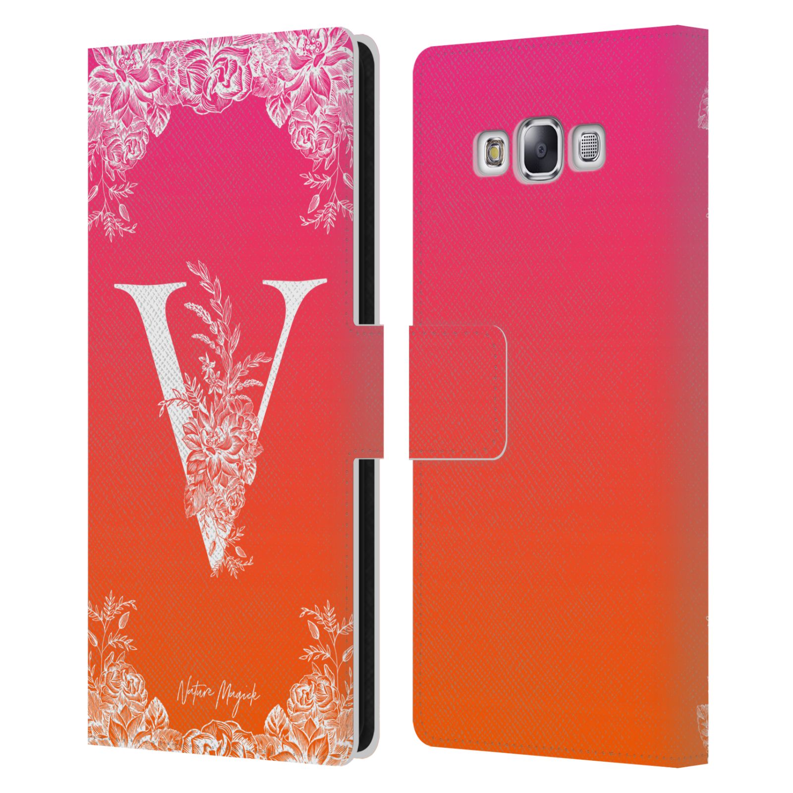 NATURE MAGICK WHITE FLORAL MONOGRAM 2 LEATHER BOOK CASE FOR SAMSUNG PHONE 3 - Picture 14 of 18