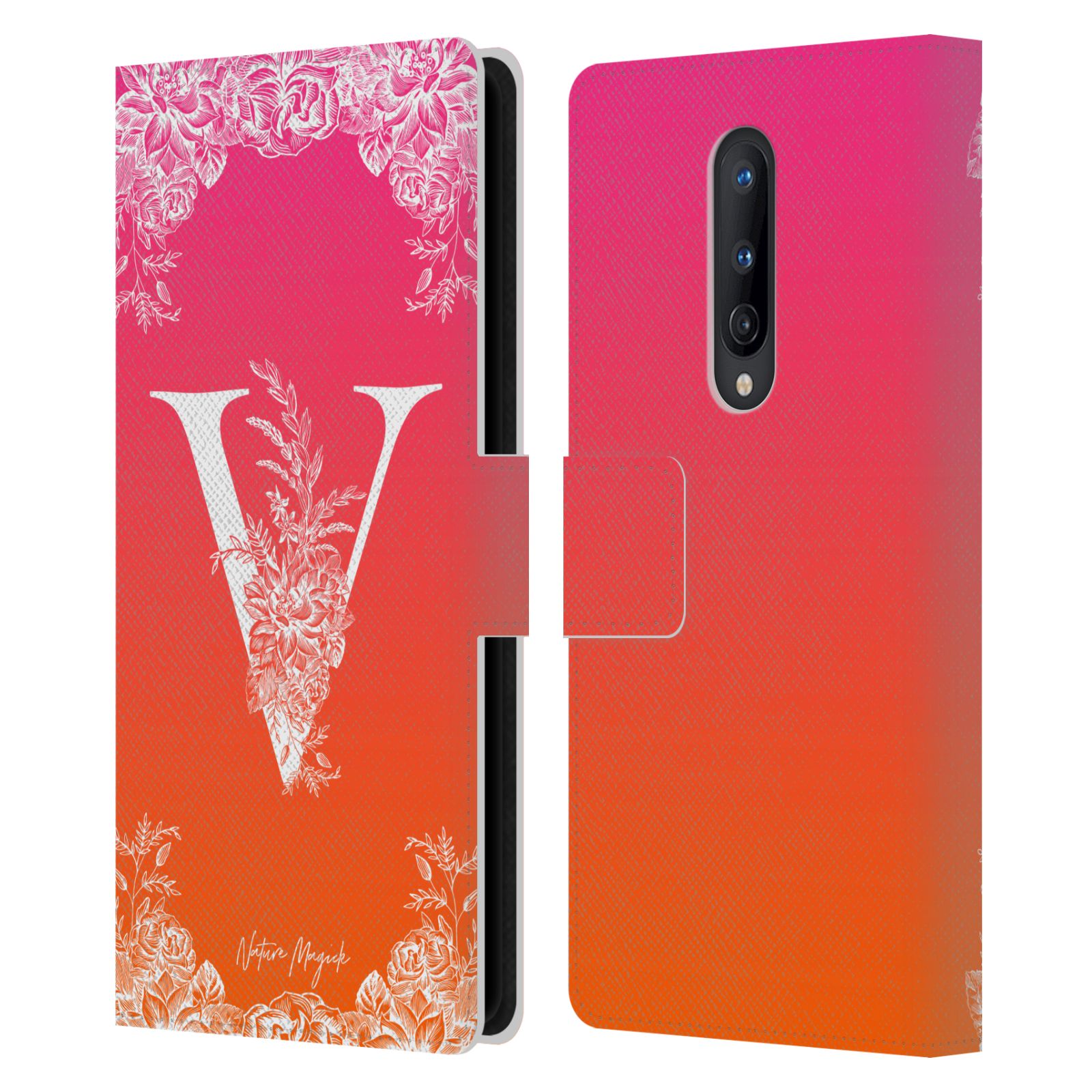 NATURE MAGICK WHITE FLORAL MONOGRAM 2 LEATHER BOOK CASE FOR ONEPLUS PHONES - Picture 14 of 18