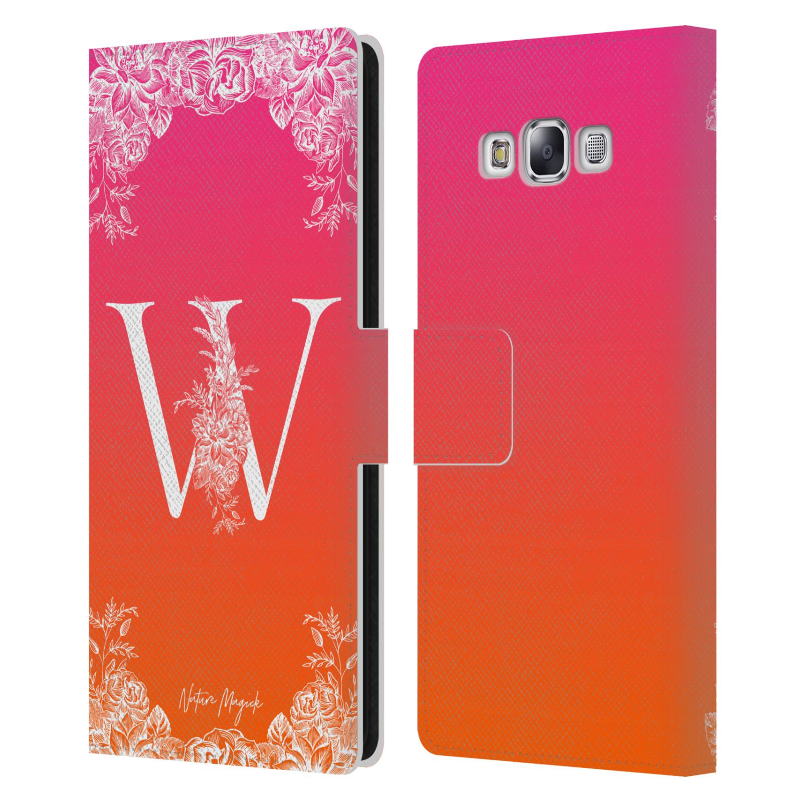 NATURE MAGICK WHITE FLORAL MONOGRAM 2 LEATHER BOOK CASE FOR SAMSUNG PHONE 3 - Picture 15 of 18