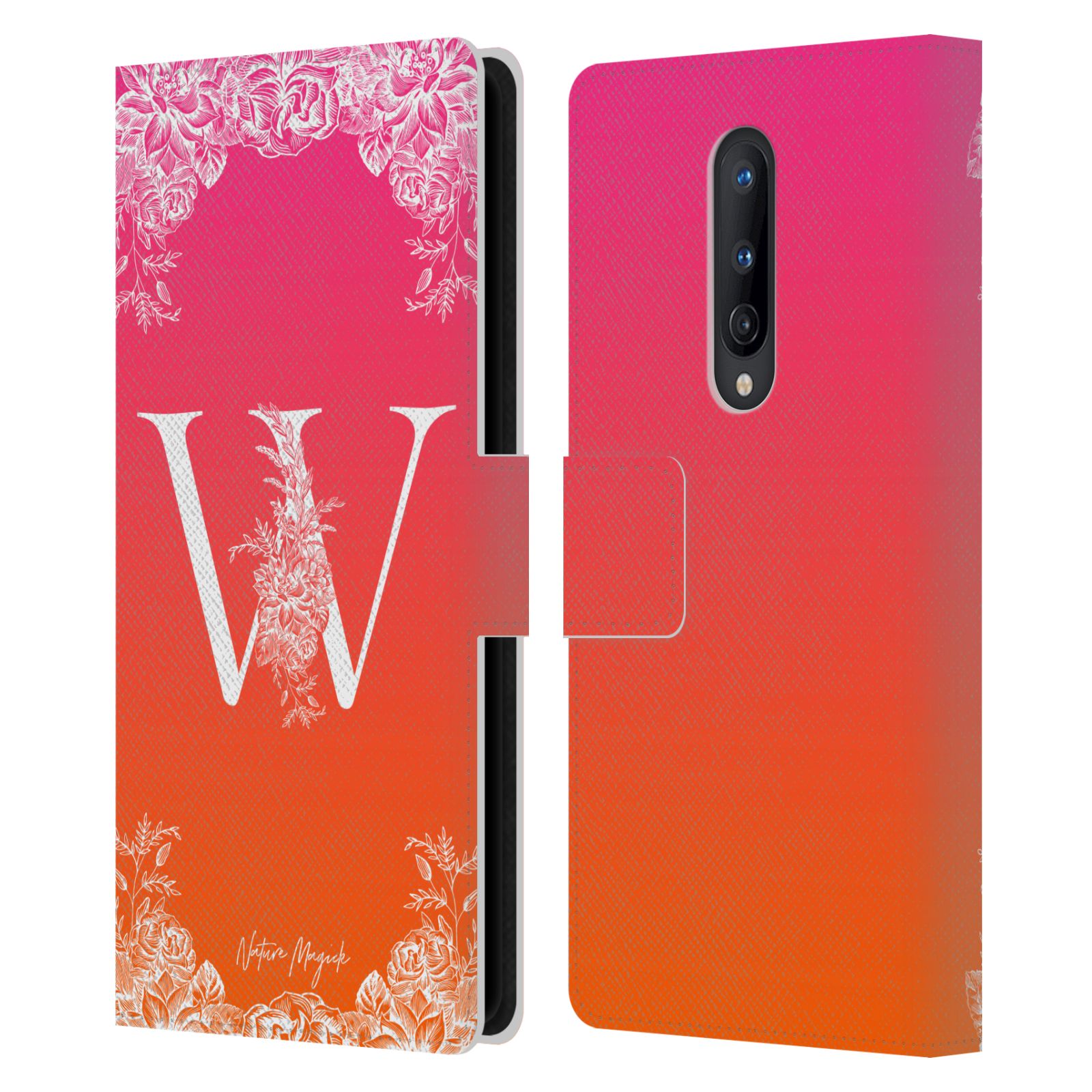 NATURE MAGICK WHITE FLORAL MONOGRAM 2 LEATHER BOOK CASE FOR ONEPLUS PHONES - Picture 15 of 18