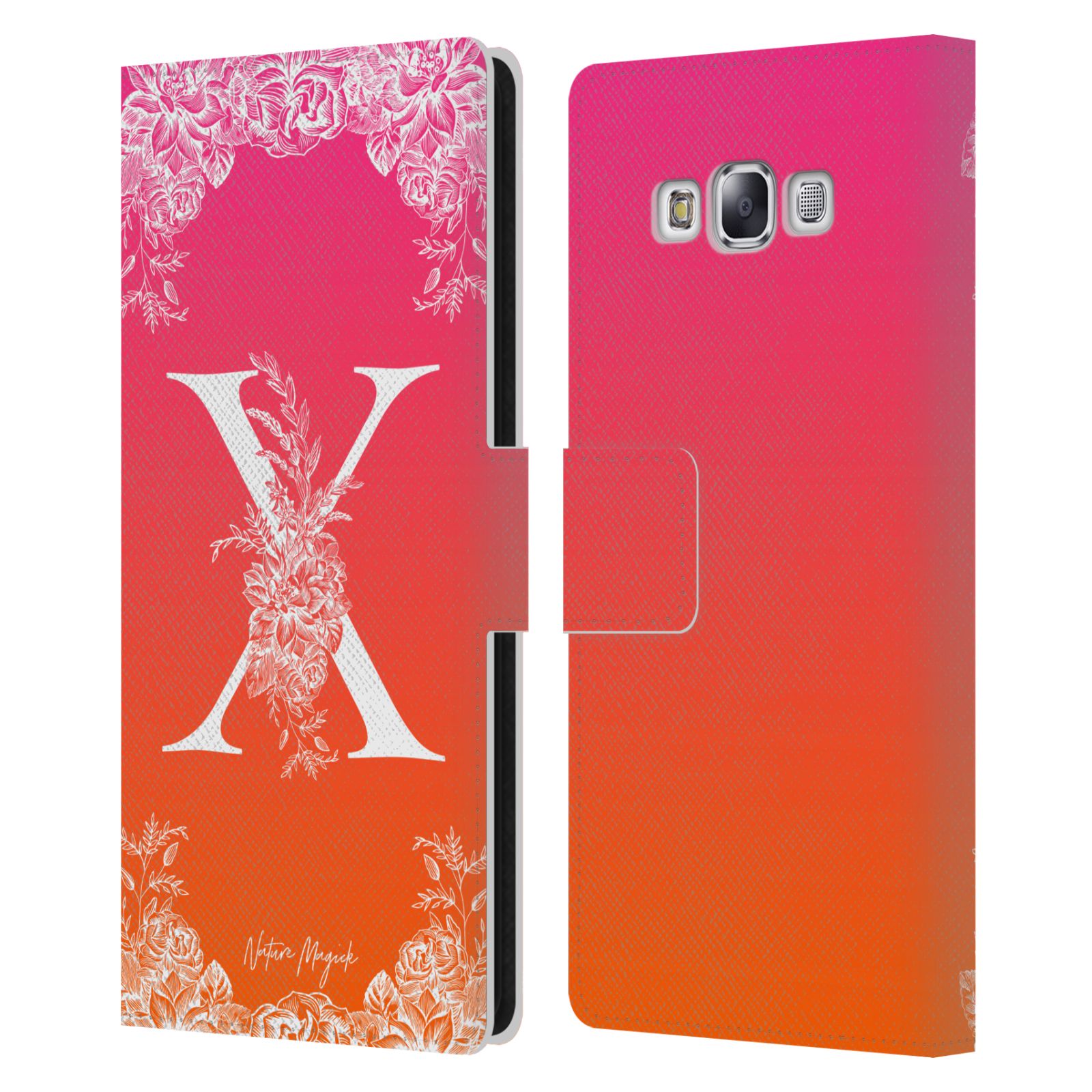 NATURE MAGICK WHITE FLORAL MONOGRAM 2 LEATHER BOOK CASE FOR SAMSUNG PHONE 3 - Picture 16 of 18