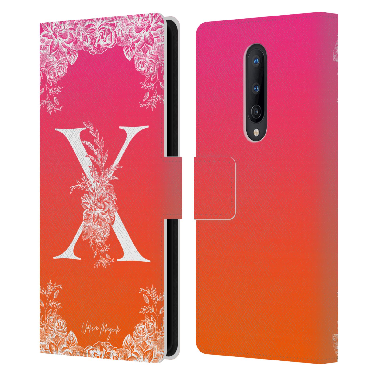 NATURE MAGICK WHITE FLORAL MONOGRAM 2 LEATHER BOOK CASE FOR ONEPLUS PHONES - Picture 16 of 18