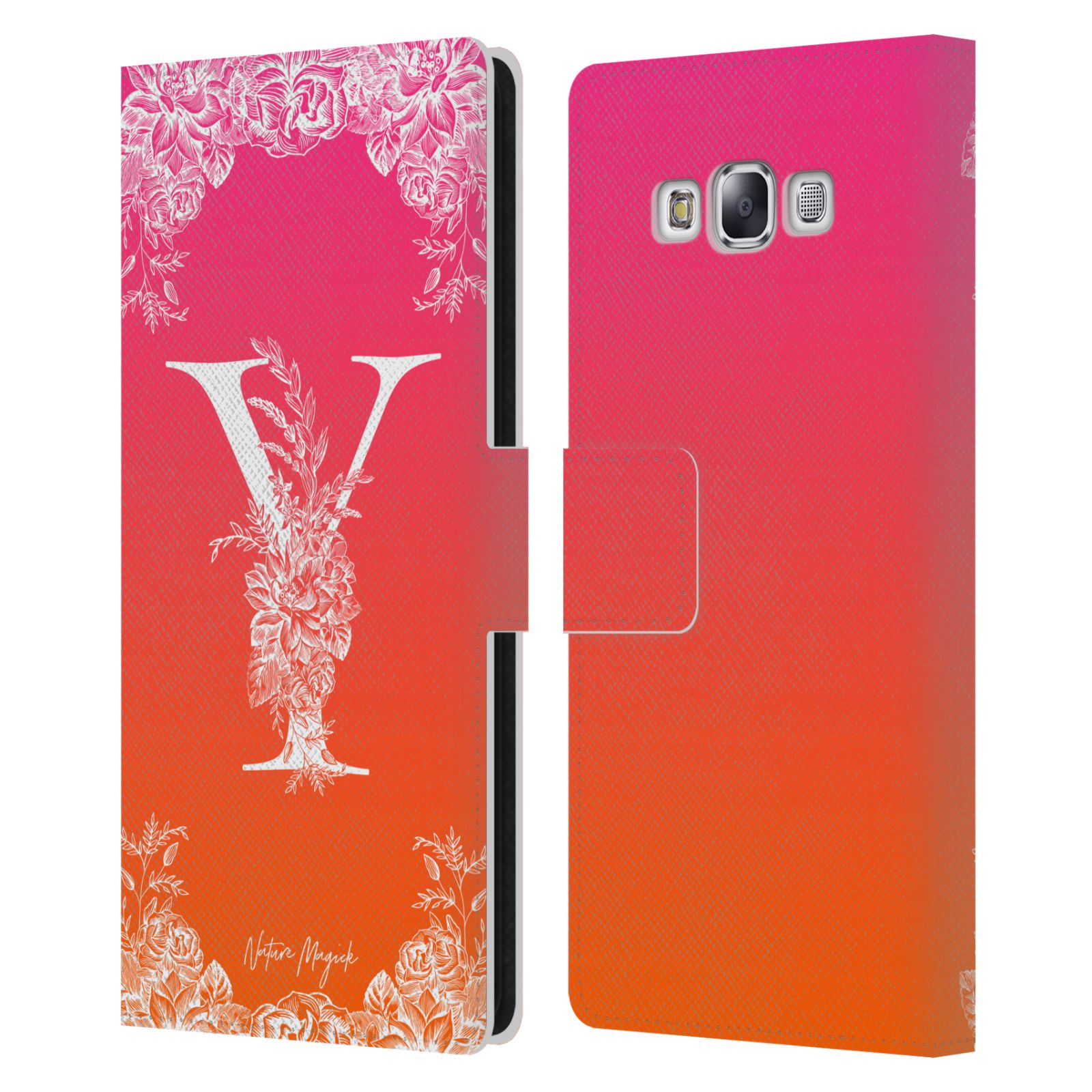 NATURE MAGICK WHITE FLORAL MONOGRAM 2 LEATHER BOOK CASE FOR SAMSUNG PHONE 3 - Picture 17 of 18
