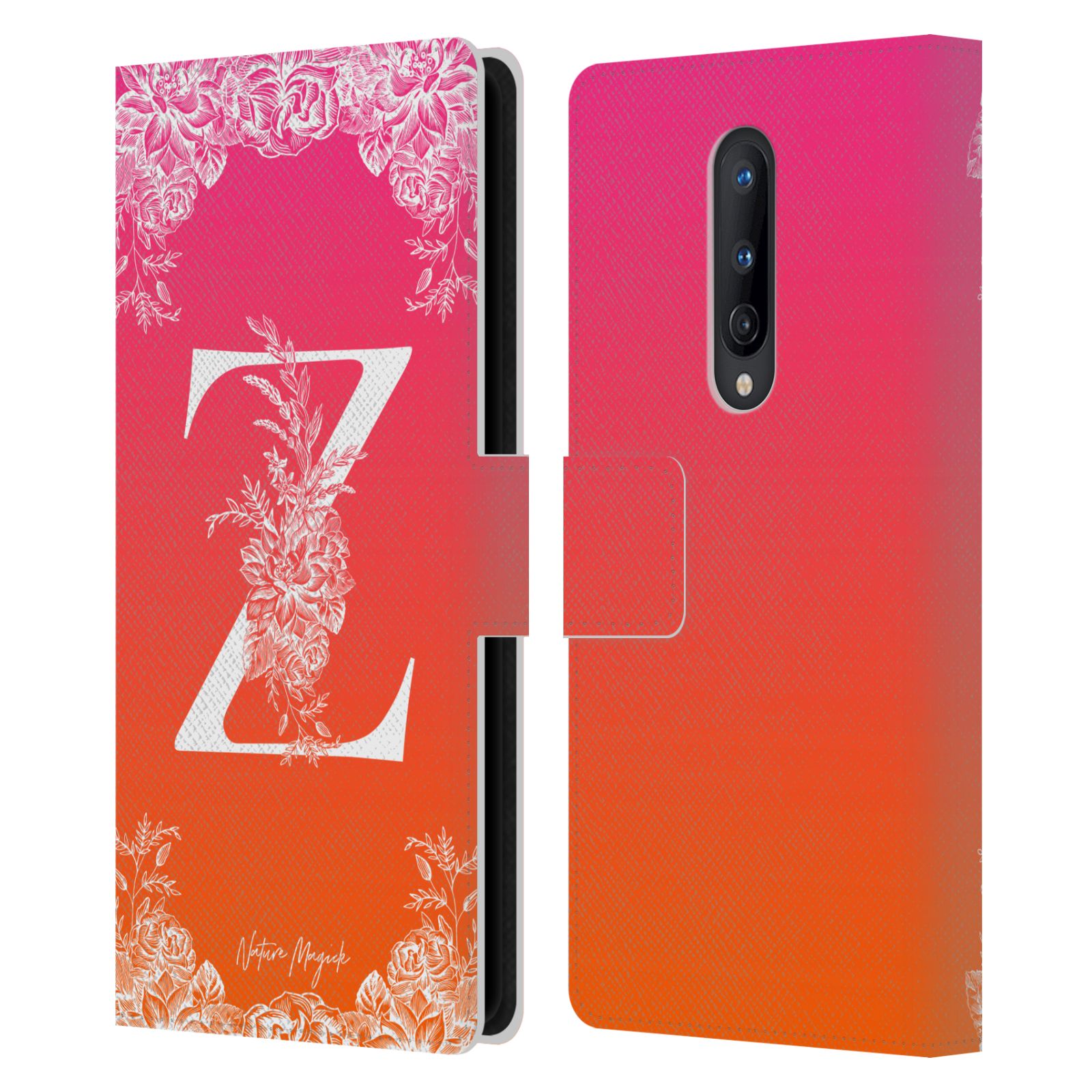 NATURE MAGICK WHITE FLORAL MONOGRAM 2 LEATHER BOOK CASE FOR ONEPLUS PHONES - Picture 18 of 18