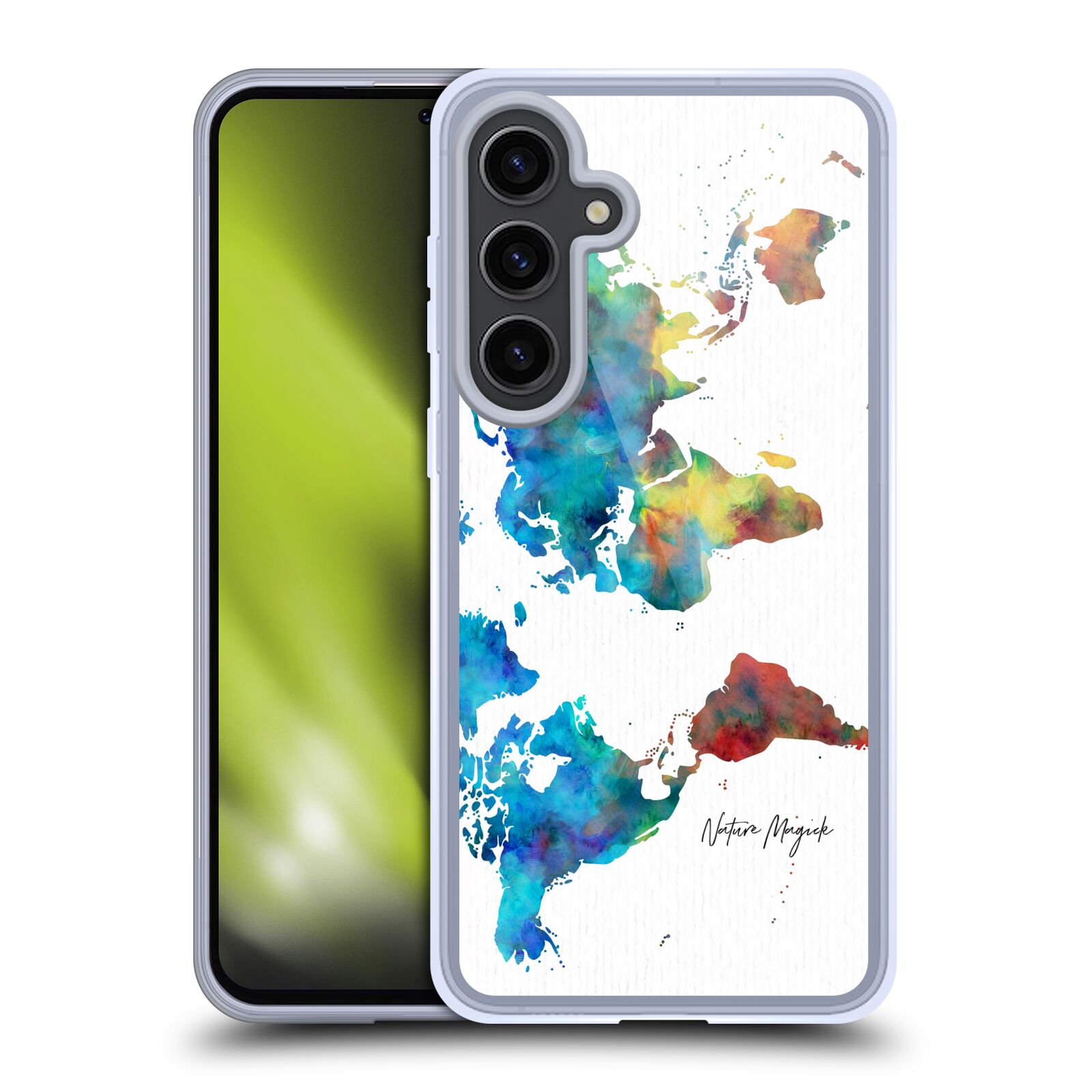FUNDA DE GEL DE ACUARELA PINTADA MAPA DEL MUNDO NATURE MAGICK COMPATIBLE SAMSUNG/MAGSAFE - Imagen 8 de 10