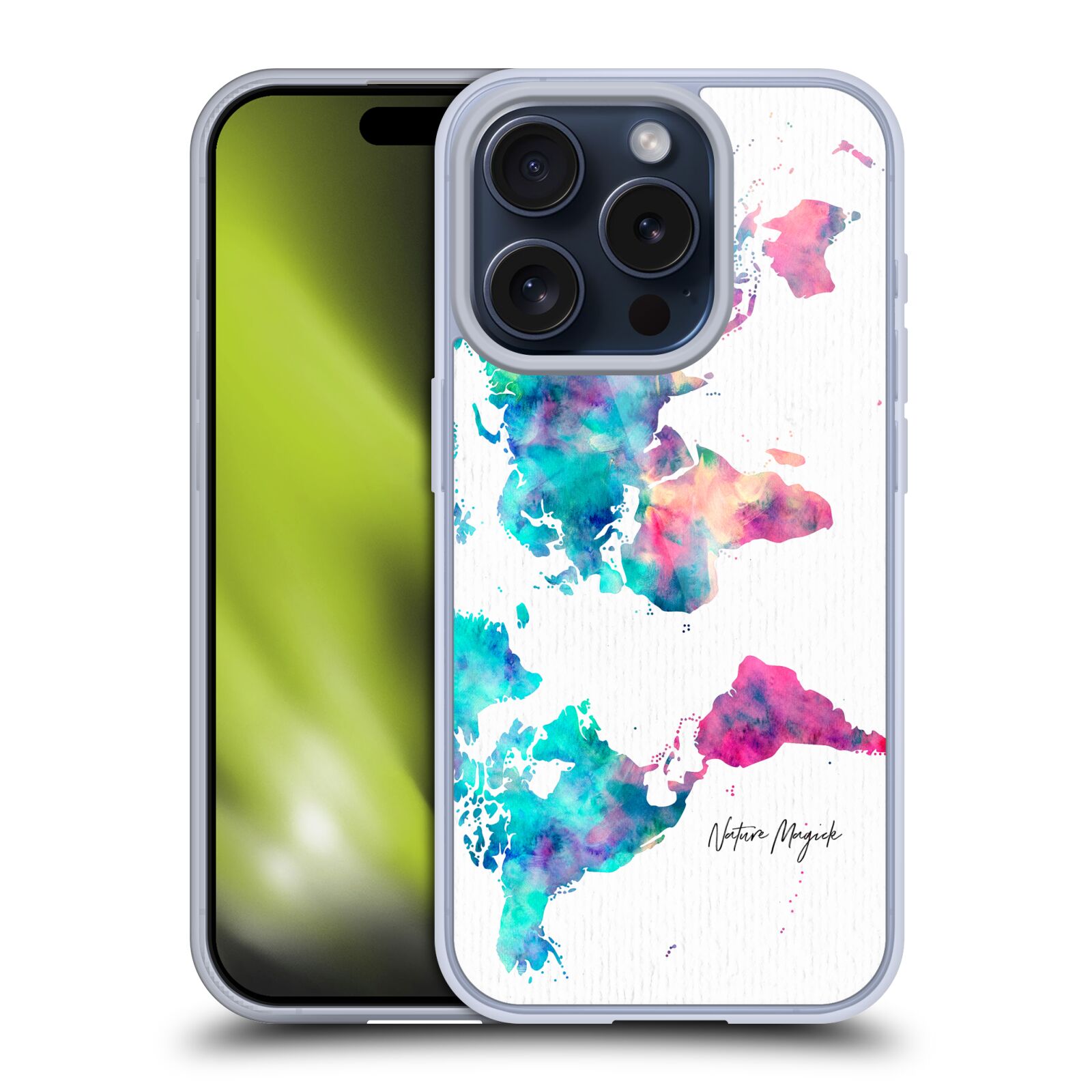 NATURE MAGICK WORLD MAP PAINTED WATERCOLOR ÉTUI COQUE EN GEL POUR APPLE iPHONE - Photo 9 sur 10