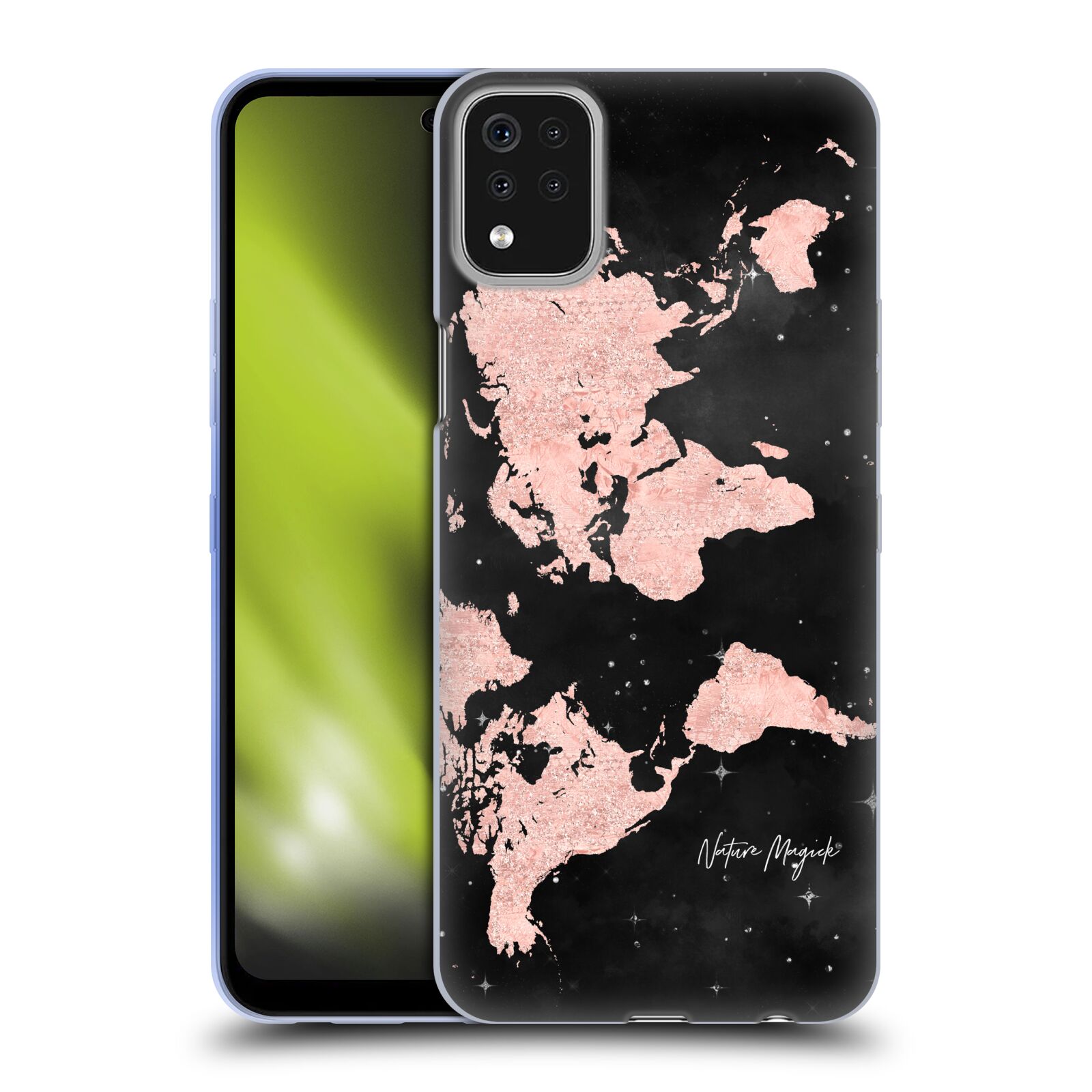 OFFICIAL NATURE MAGICK WORLD MAP ROSE GOLD GLITTER GEL CASE FOR LG PHONES 1 - Picture 8 of 8