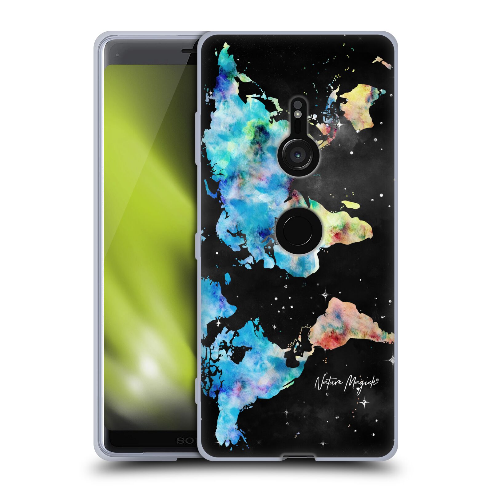 OFFICIAL NATURE MAGICK WATERCOLOR WORLD MAP TEAL PINK GEL CASE FOR SONY PHONES 1 - Picture 8 of 10