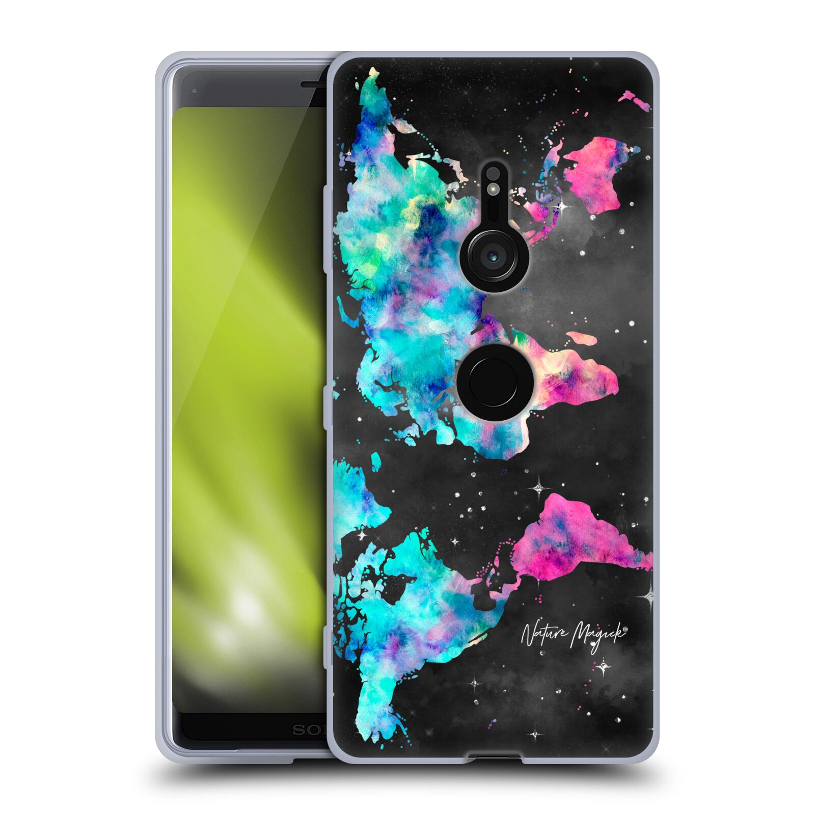 OFFICIAL NATURE MAGICK WATERCOLOR WORLD MAP TEAL PINK GEL CASE FOR SONY PHONES 1 - Picture 9 of 10