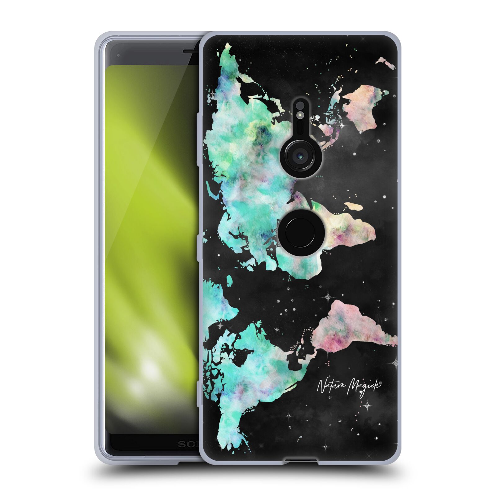 OFFICIAL NATURE MAGICK WATERCOLOR WORLD MAP TEAL PINK GEL CASE FOR SONY PHONES 1 - Picture 10 of 10