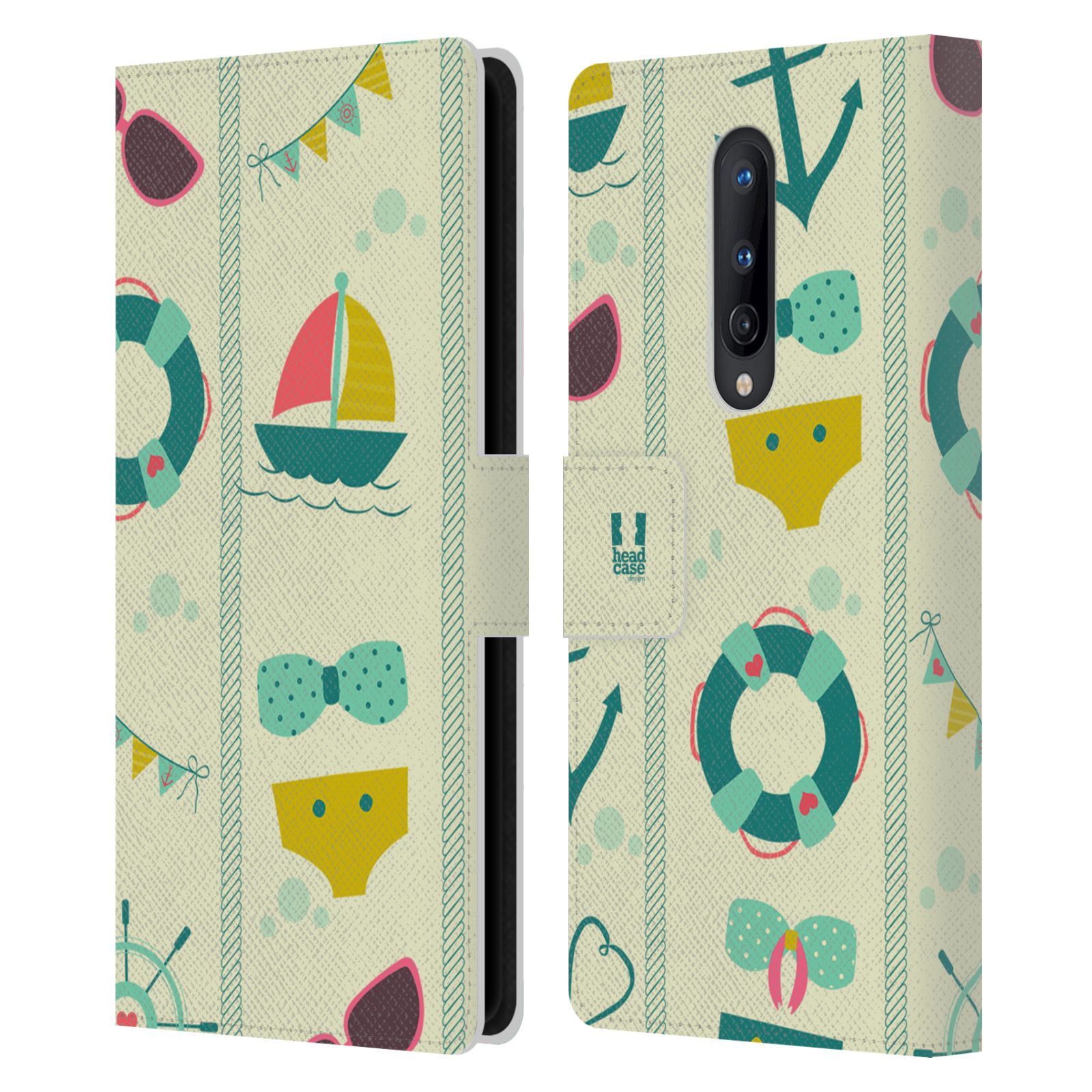HEAD CASE DESIGNS NAUTICAL SUMMER LEATHER BOOK WALLET CASE FOR ONEPLUS PHONES - Picture 9 of 16