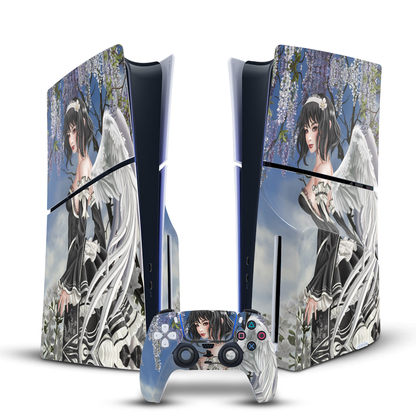 NENE THOMAS GOTHIC VINYL SKIN DECAL FOR SONY PS5 SLIM DISC CONSOLE & CONTROLLER