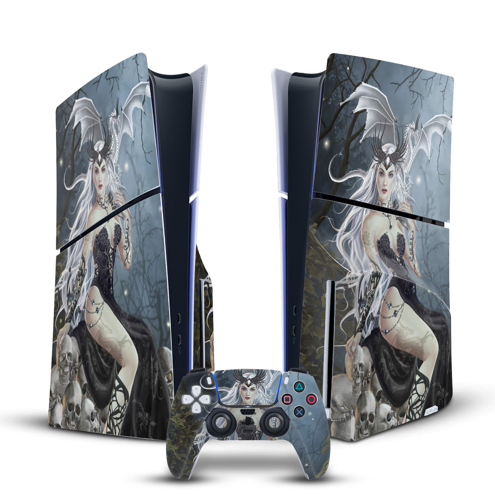 NENE THOMAS GOTHIC VINYL SKIN DECAL FOR SONY PS5 SLIM DISC CONSOLE & CONTROLLER