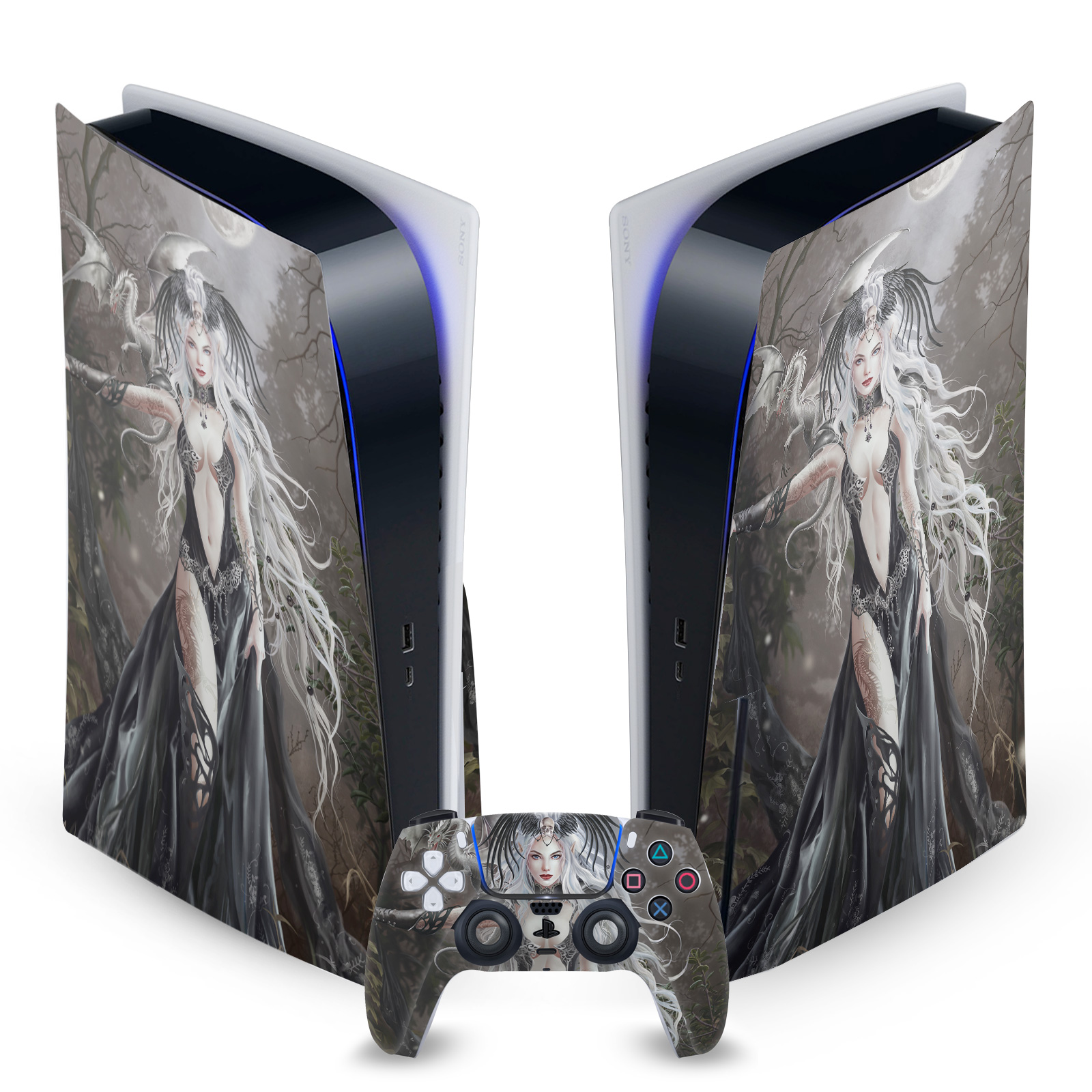 OFFICIAL NENE THOMAS GOTHIC VINYL SKIN DECAL FOR SONY PS5 DISC EDITION BUNDLE