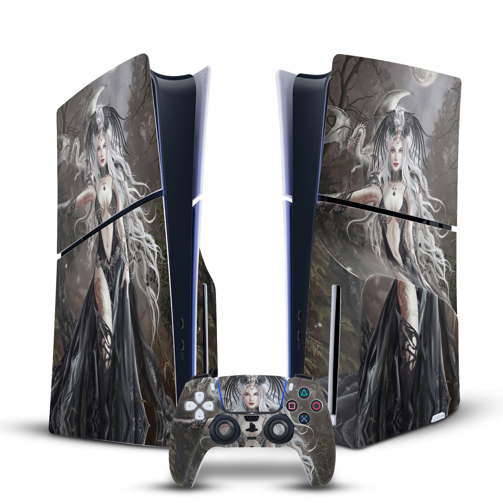 NENE THOMAS GOTHIC VINYL SKIN DECAL FOR SONY PS5 SLIM DISC CONSOLE & CONTROLLER